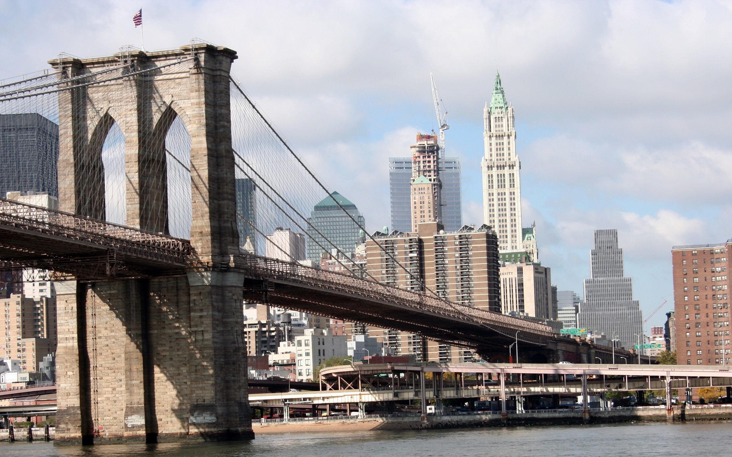 Brooklyn Bridge, Background, Free download, 2560x1600 HD Desktop