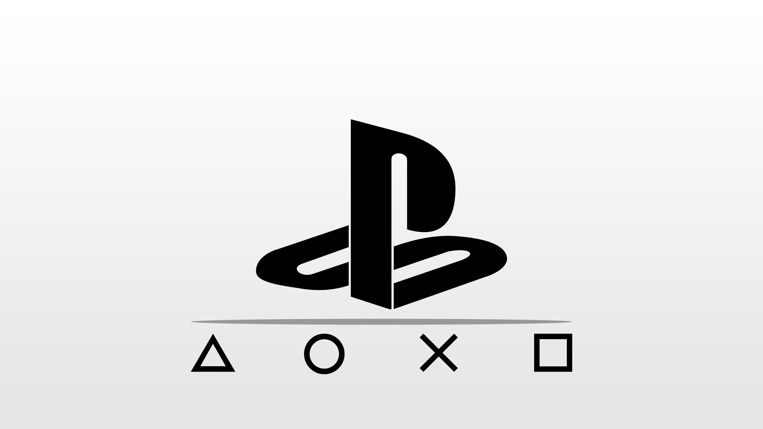 The PlayStation: PS logo used since 2009, Black and white. 2560x1440 HD Background.