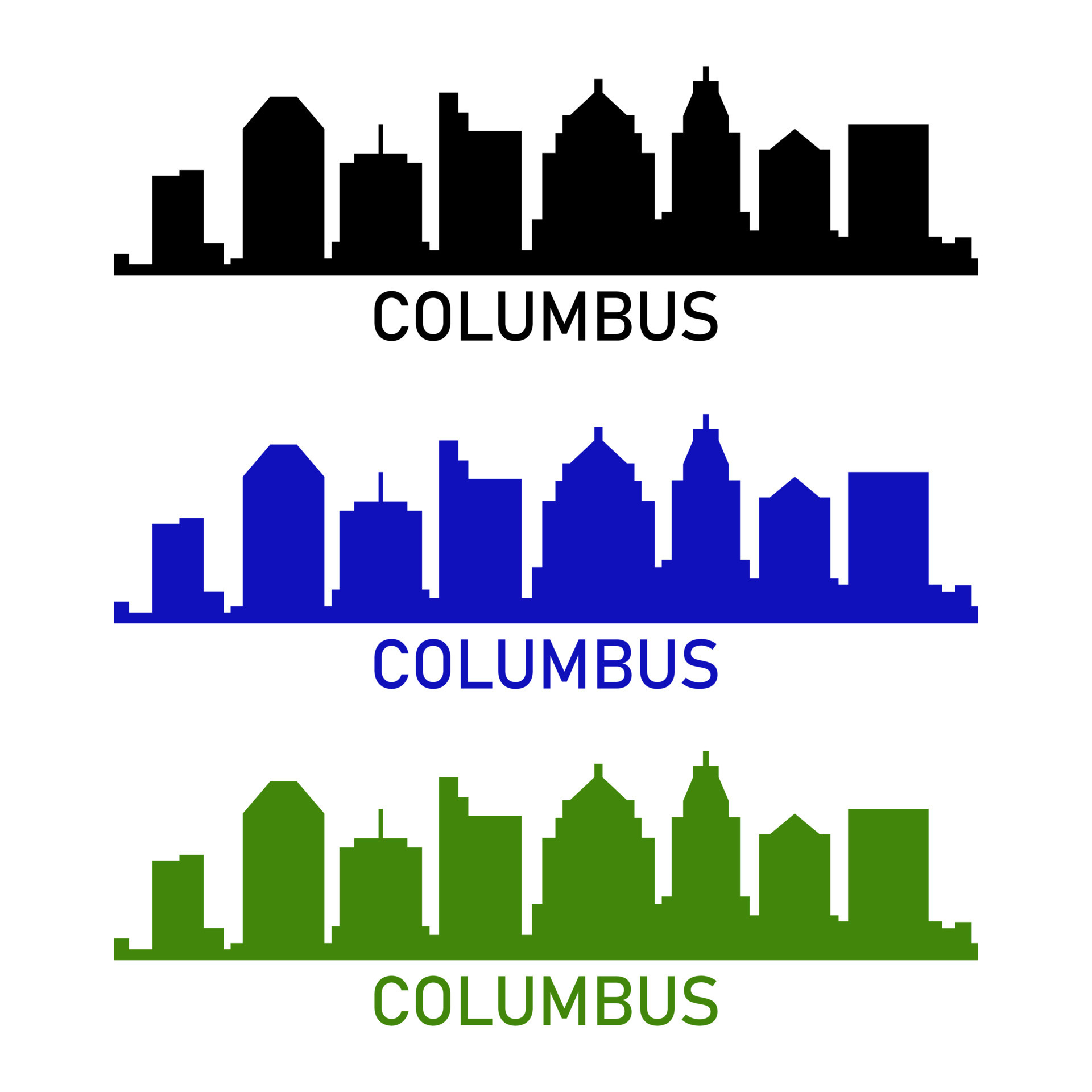 Columbus Skyline, Travels, Vector illustrations, Graphic design, 1920x1920 HD Phone