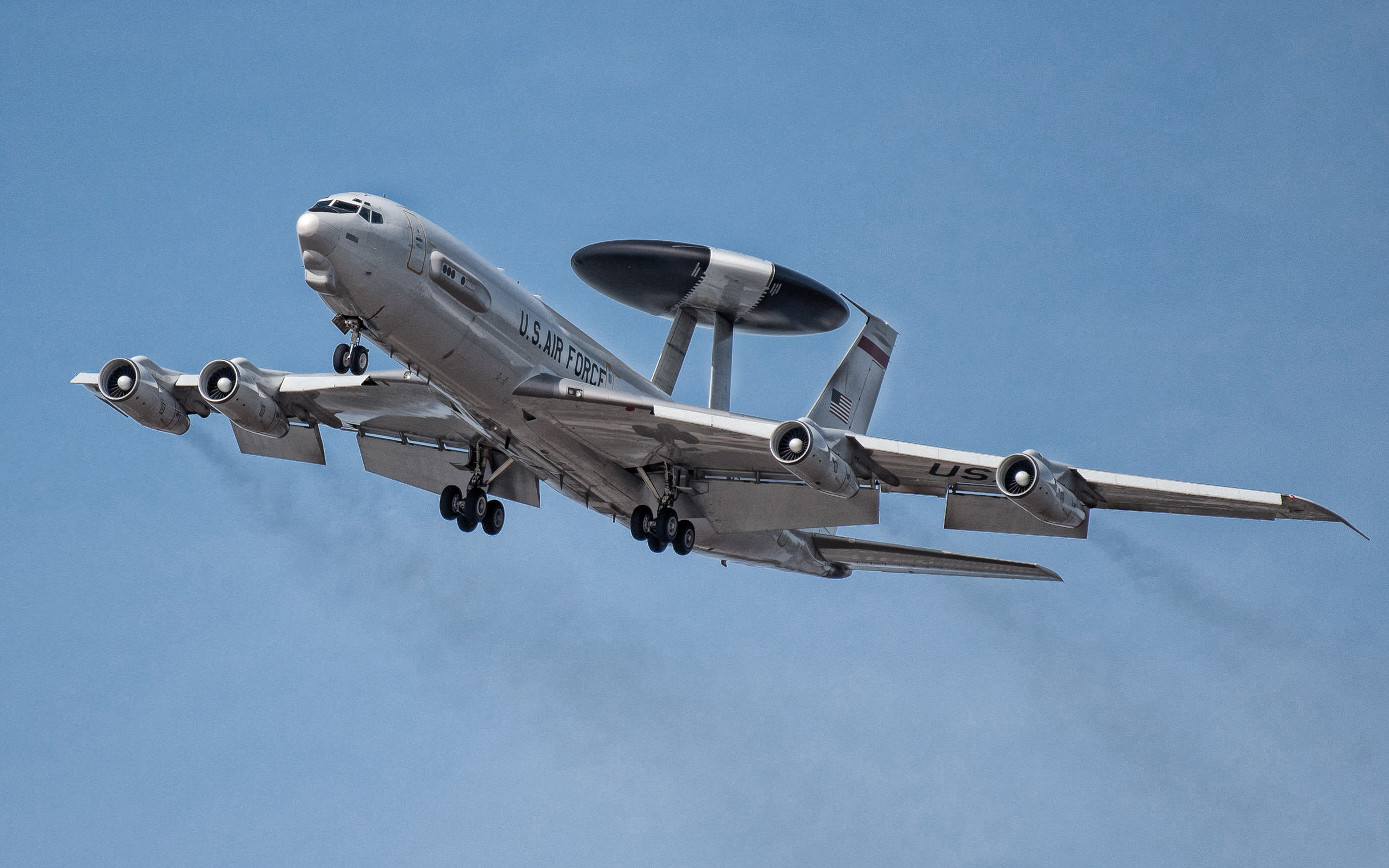 Download wallpapers Boeing E-3 Sentry, airborne early warning and control aircraft, US Air Force, NATO, USA, Military aircraft, Boeing for desktop with resolution. High Quality HD pictures wallpapers 2880x1800