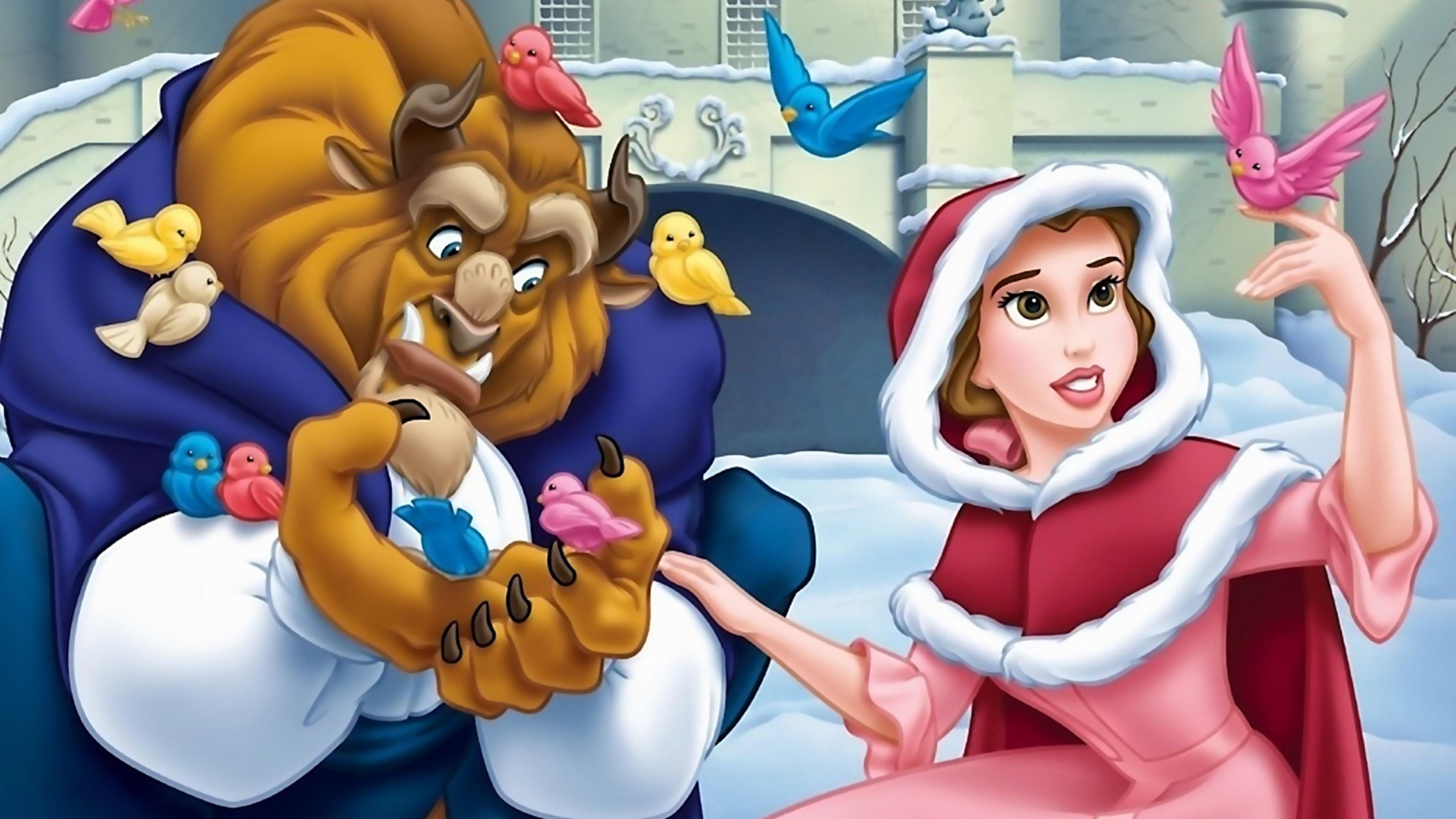Belle, Beast, Animated, Ryan Sellers, 3840x2160 4K Desktop