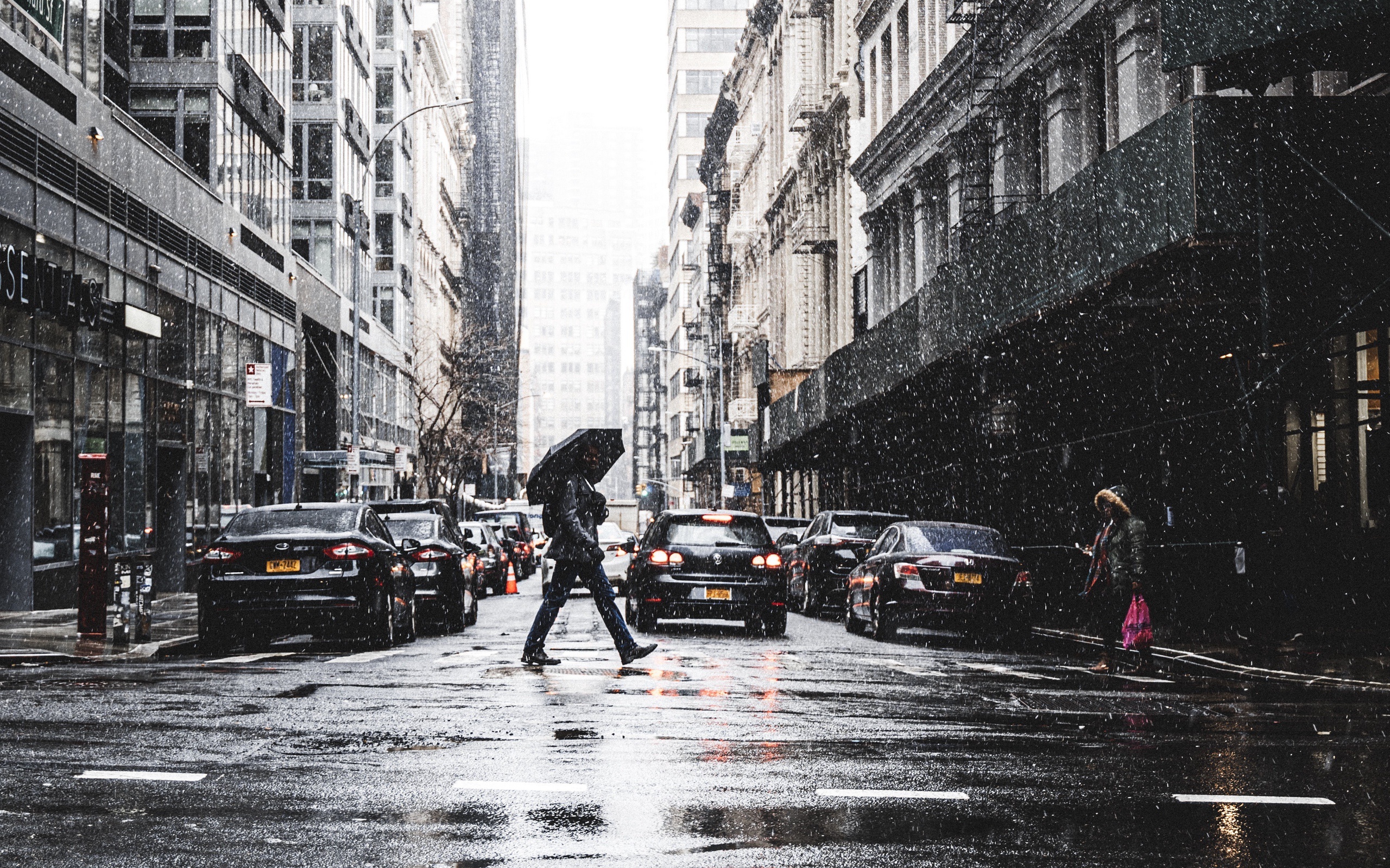 New York Streets, Travels, Morning, Rain, 2560x1600 HD Desktop