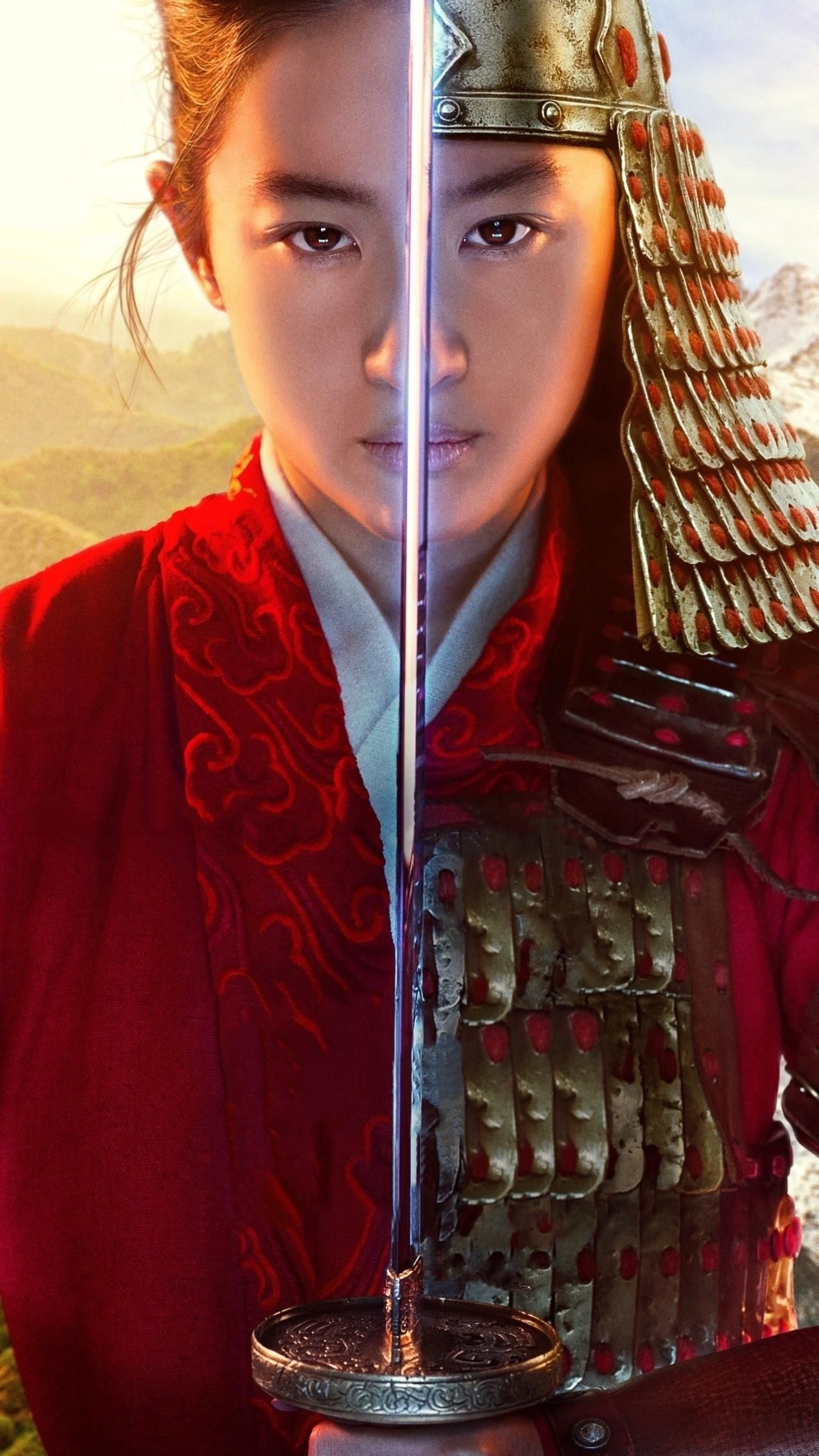 Mulan (Movie): Hua Mulan, The eldest daughter of an honored warrior, masquerades as a man. 1280x2270 HD Wallpaper.