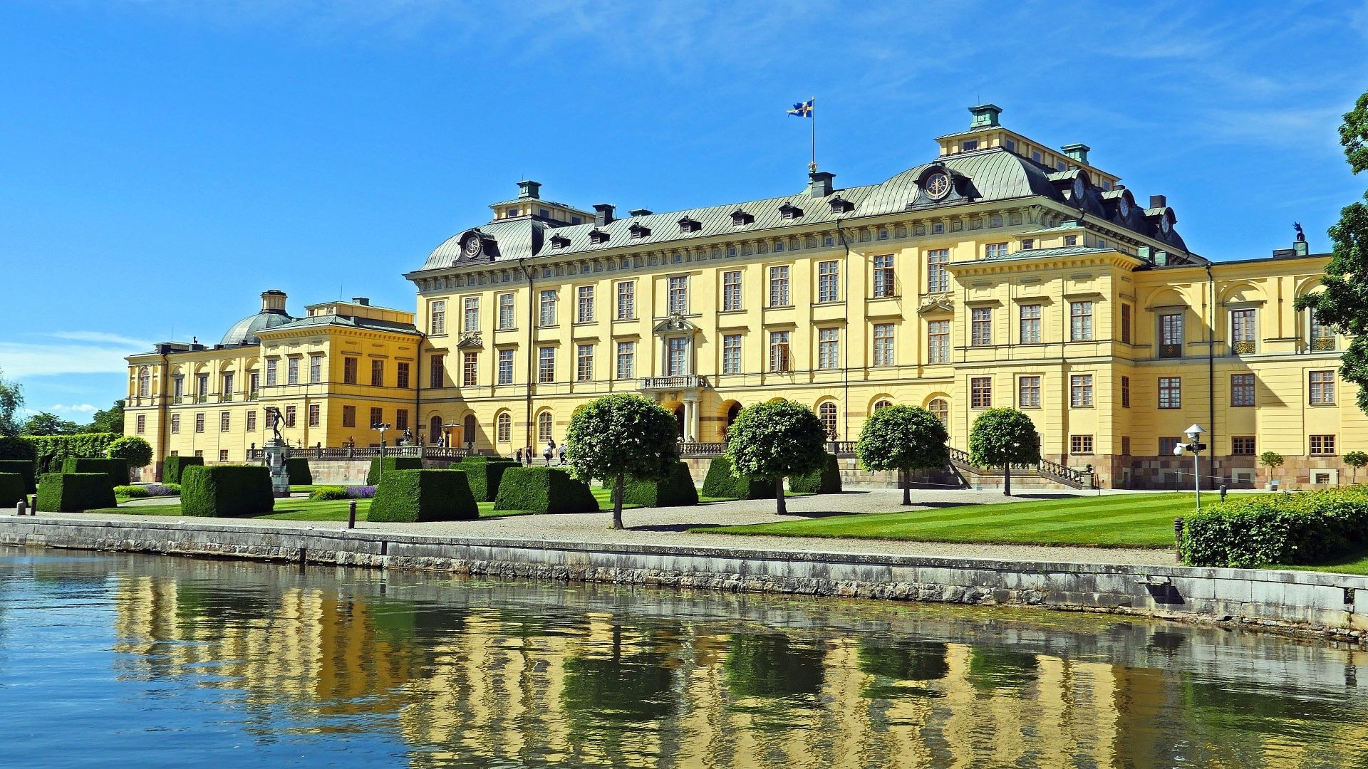 Drottningholm Palace, Stockholm, King's palace, Background wallpapers, 1920x1080 Full HD Desktop