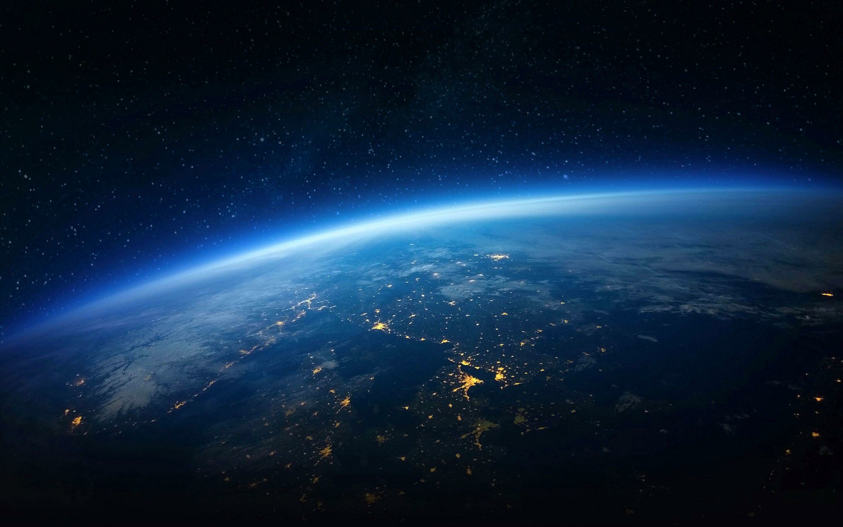 Earth at Night: The sky grew darker, painted blue on blue, one stroke at a time. 2880x1800 HD Wallpaper.