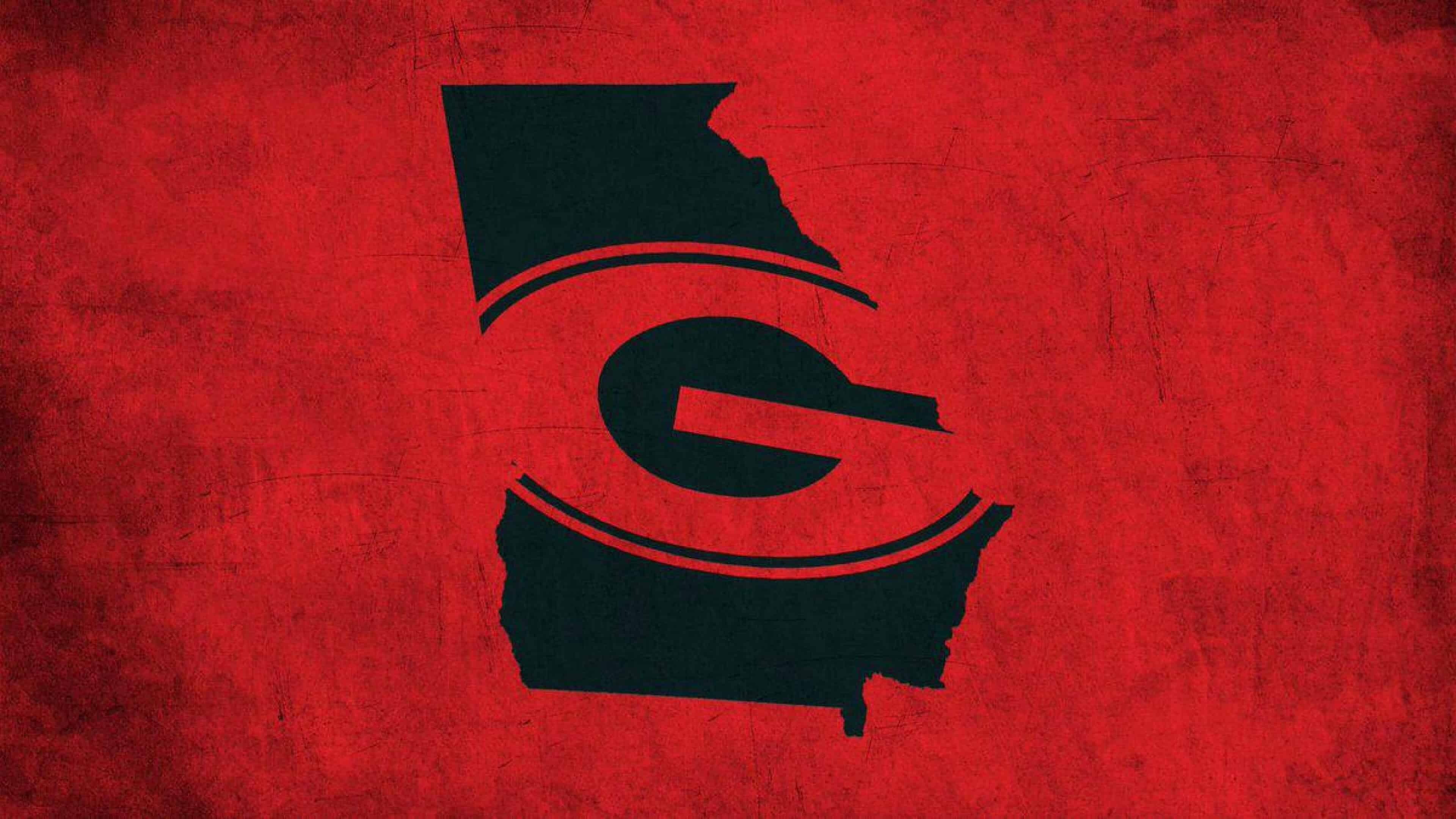 Georgia Bulldogs: Black, Red, Minimalistic, The team that compete in the Football Bowl Subdivision. 3840x2160 4K Wallpaper.