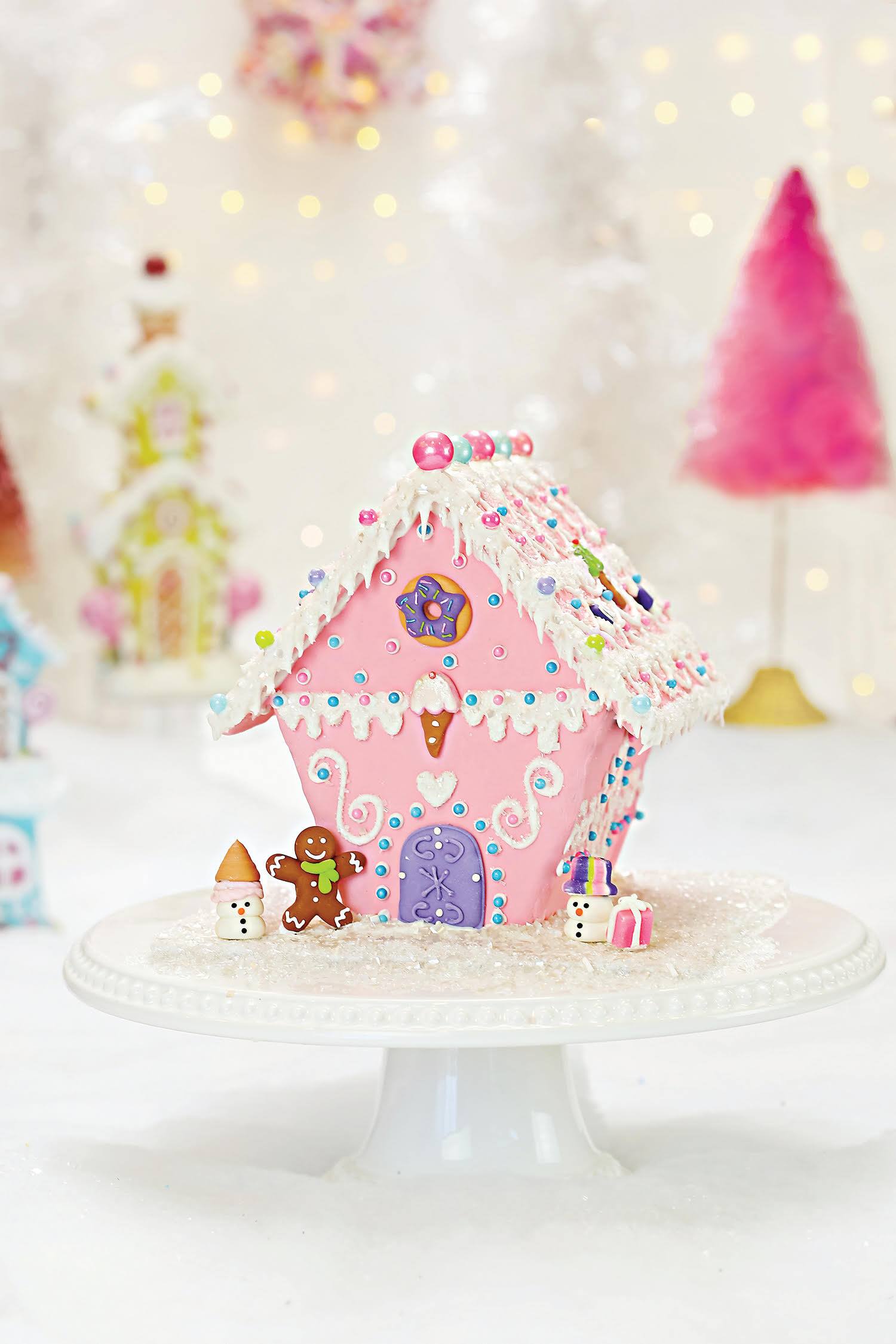 Gingerbread House: Bakery, Candy cottage, Cookie construction, Jelly beans, A coating of powdered sugar snow. 1500x2250 HD Background.