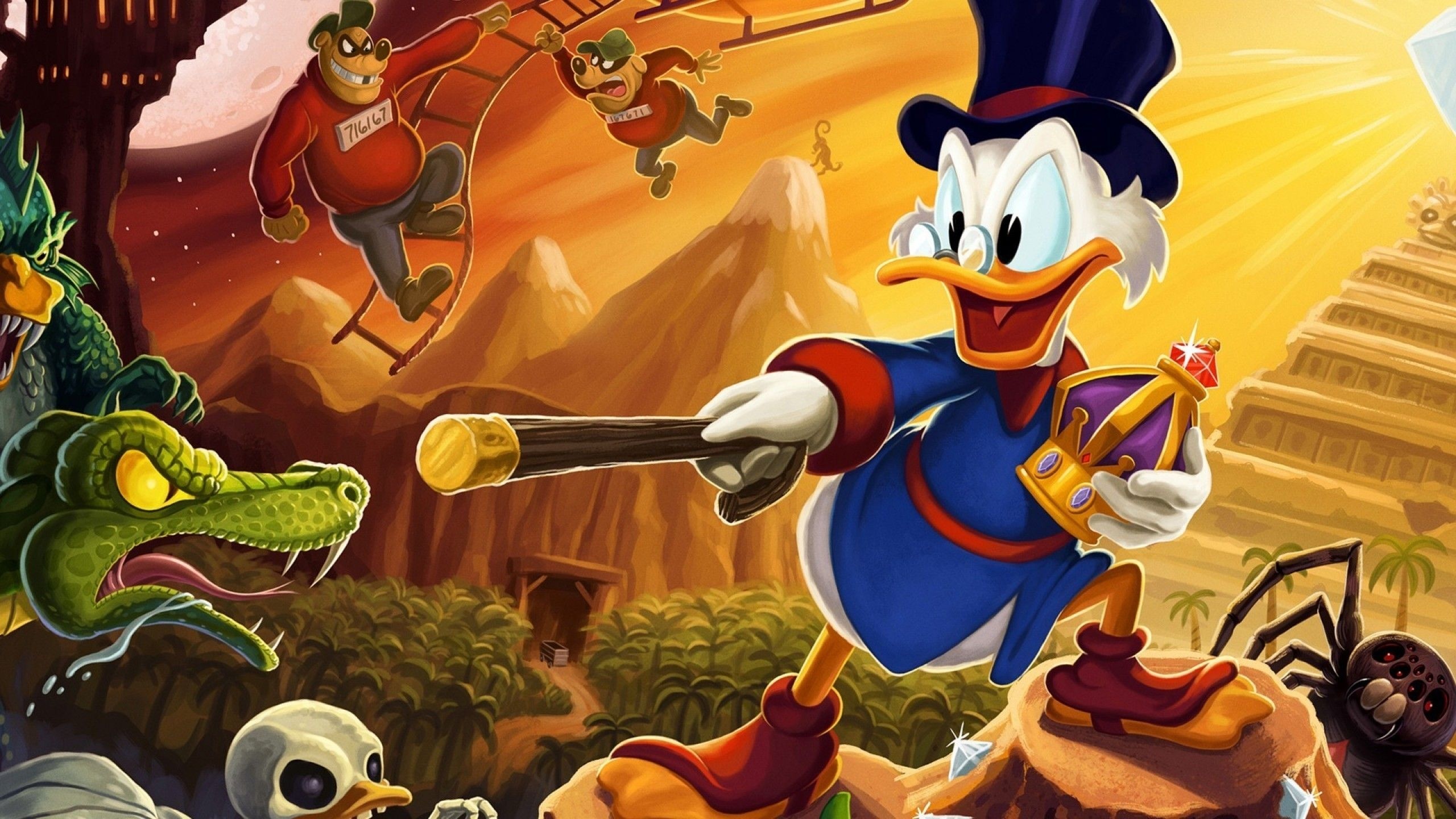 Scrooge McDuck, Animation, Top wallpapers collection, 2560x1440 HD Desktop