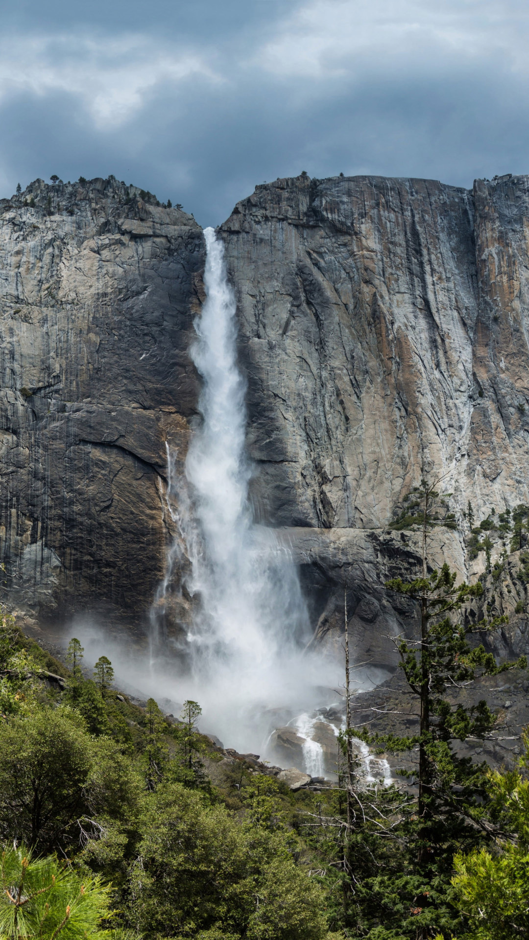 Yosemite National Park, Mountain, Waterfall, National park, 1080x1920 Full HD Phone