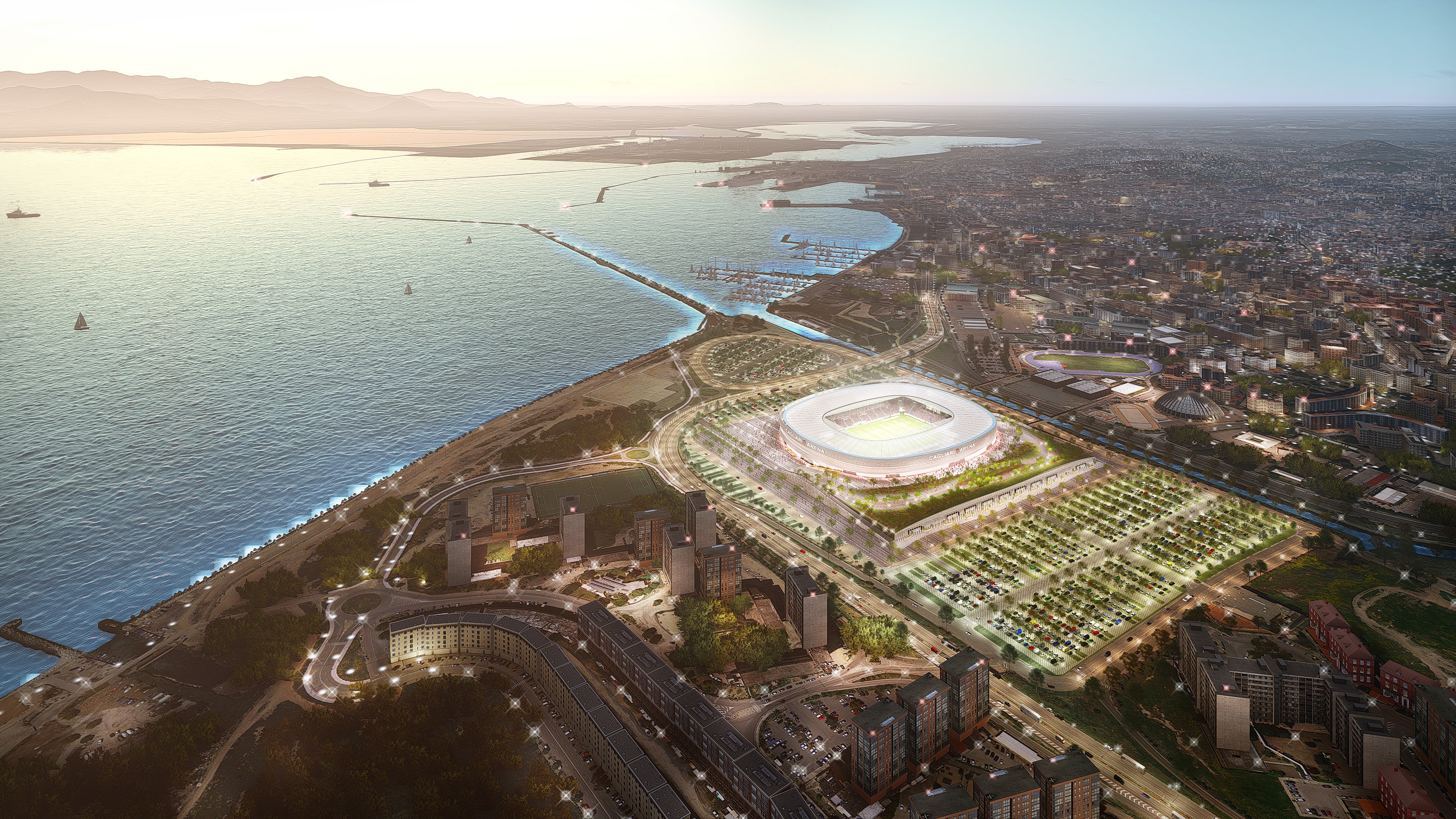 Cagliari Italy, New stadium, Picture gallery, Football arena, 3840x2160 4K Desktop