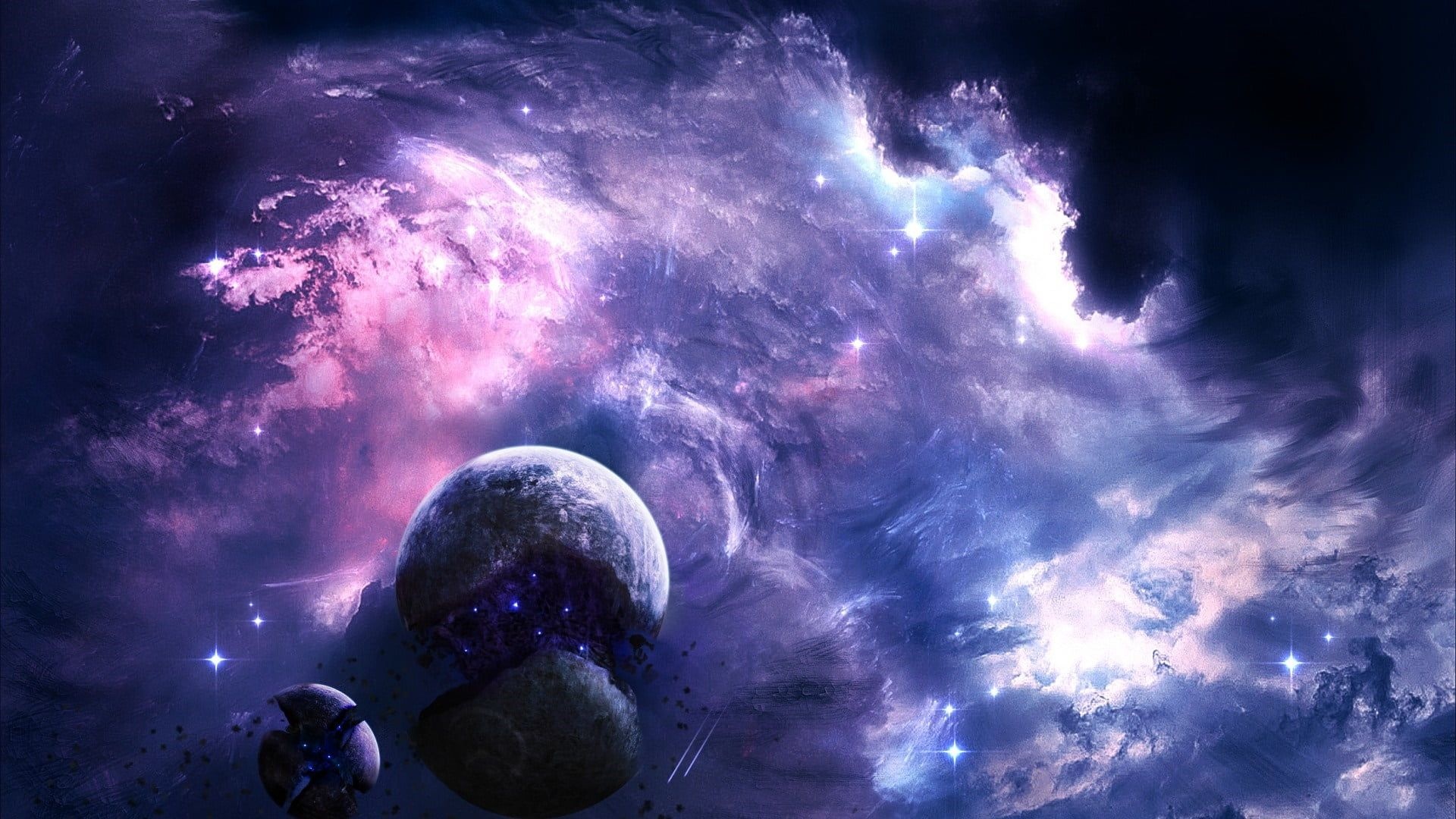 Enchanting universe, Cosmic art, Nebula fantasy, Space exploration, 1920x1080 Full HD Desktop