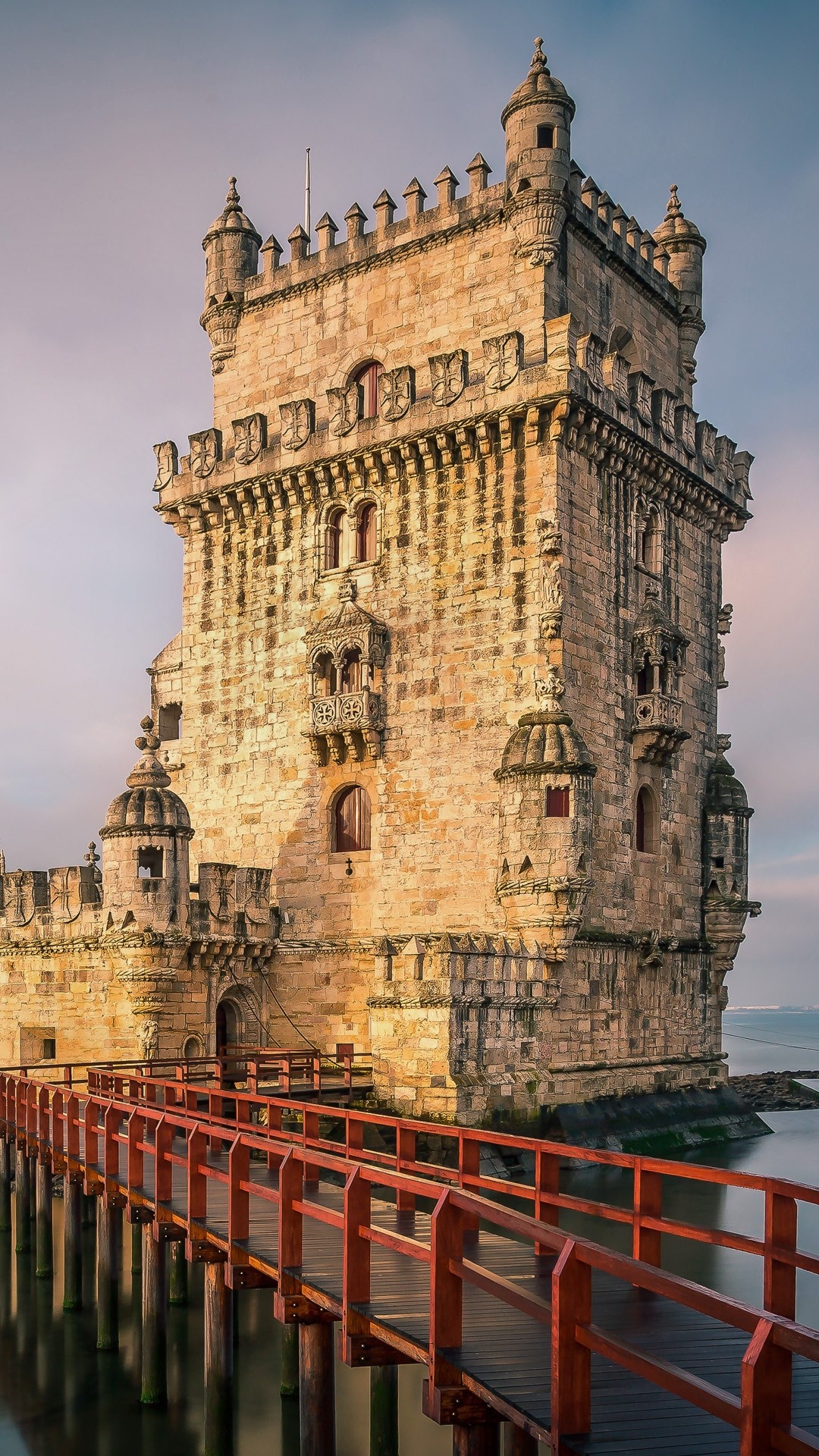 Belem Tower, Tagus River, Lisbon sunrise, Windows 10 spotlight, 1080x1920 Full HD Phone