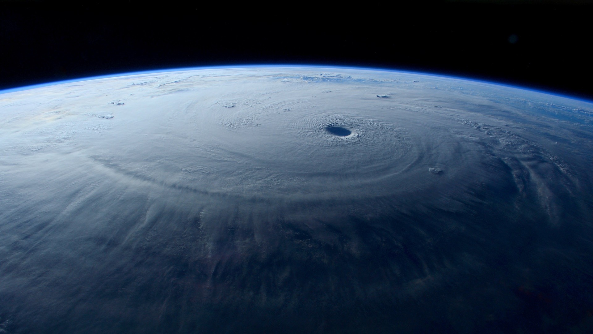 Typhoon hurricane, Earth atmosphere, Space clouds, Wallpaper resolution, 1920x1080 Full HD Desktop