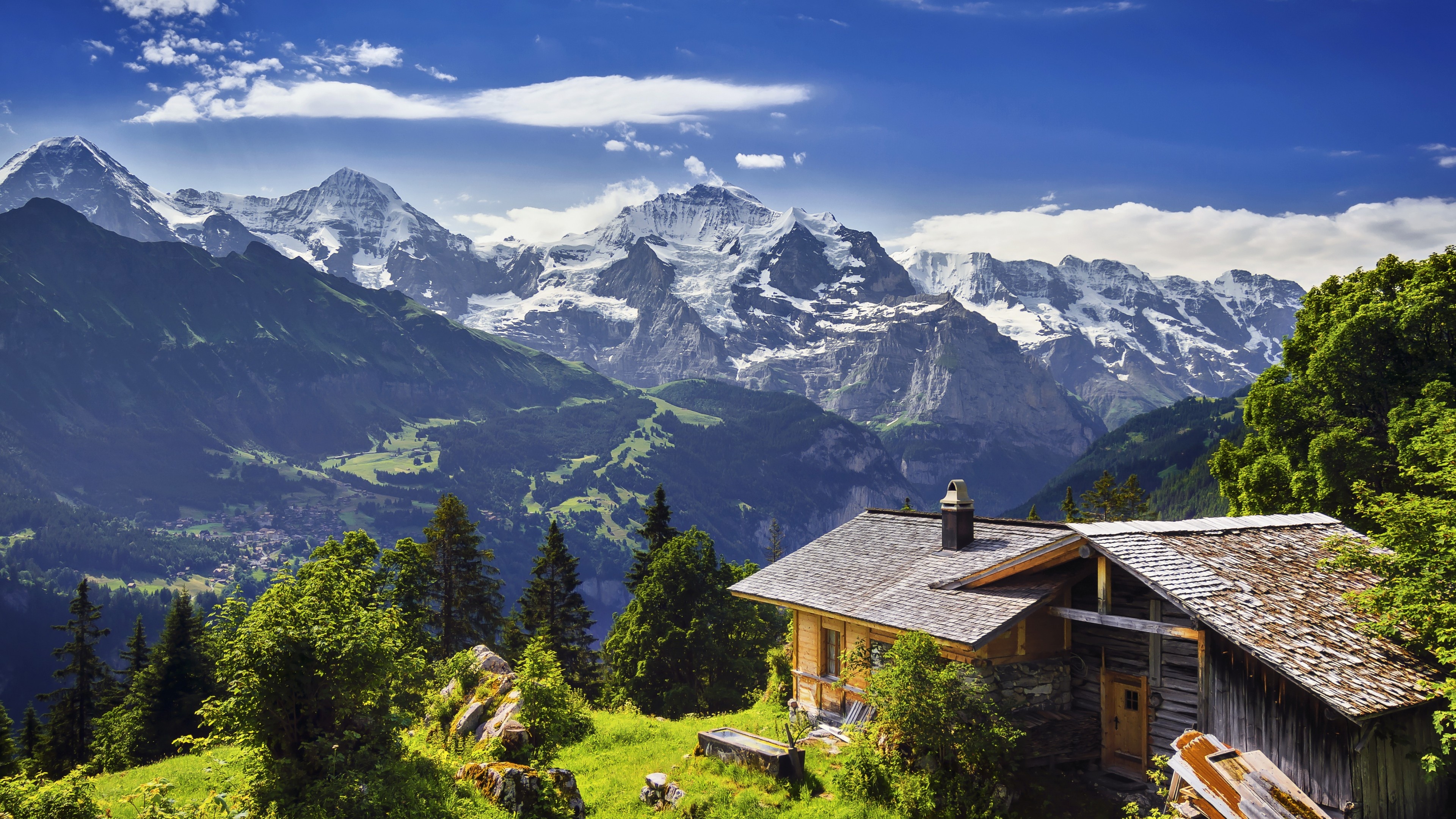 Switzerland 5k 4k wallpaper, Mountainous skyline, Nature's canvas, Heavenly abode, 3840x2160 4K Desktop