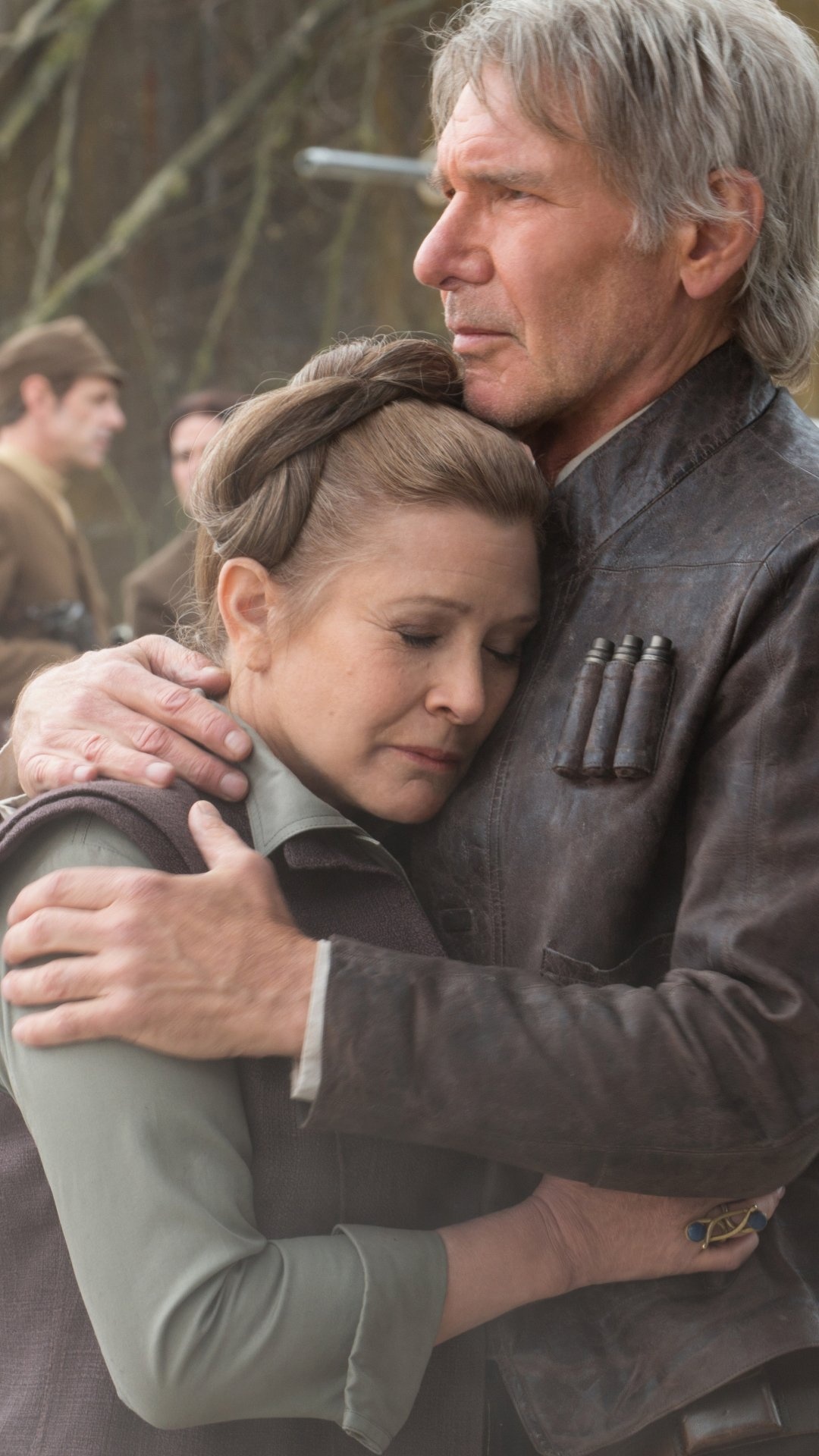 Harrison Ford: Star Wars Episode VII: The Force Awakens, Han Solo and Leia Organa. 1080x1920 Full HD Wallpaper.