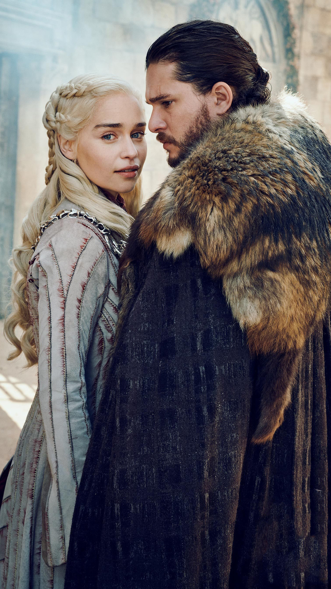 Daenerys, Jon Snow, Game of Thrones, Couple wallpaper, 1080x1920 Full HD Phone