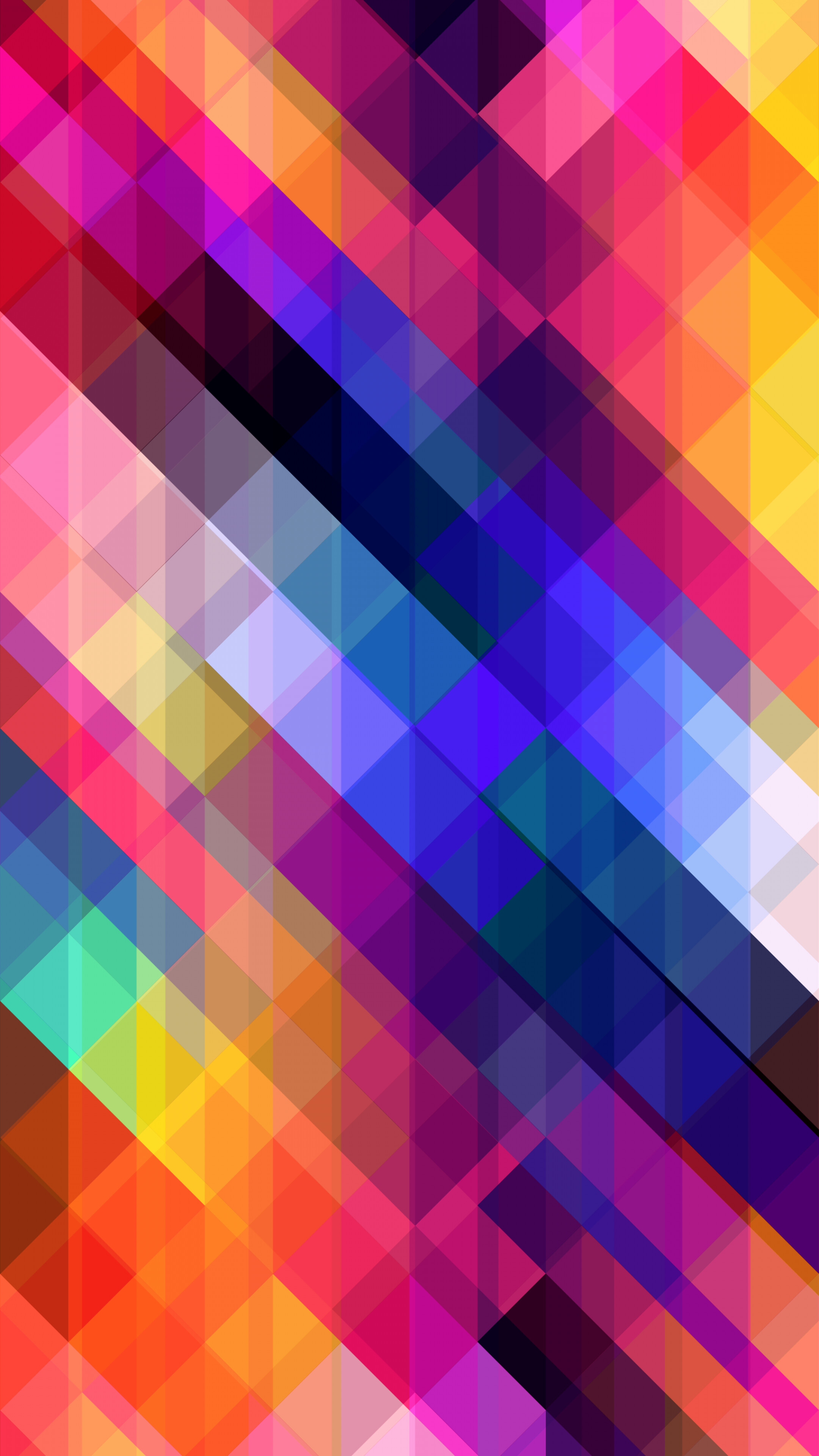 Geometry: Vibrant colors, Triangles, Squares, Obtuse angles. 2160x3840 4K Wallpaper.