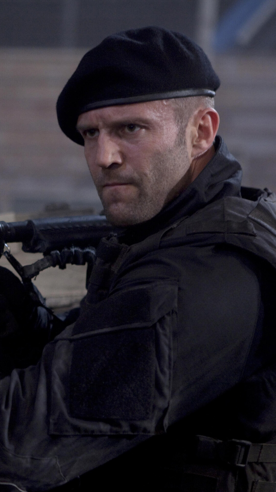 The Expendables 4: A former SAS soldier with hand-to-hand combat training, An expert at close quarters knife combat, Jason Statham. 1080x1920 Full HD Background.