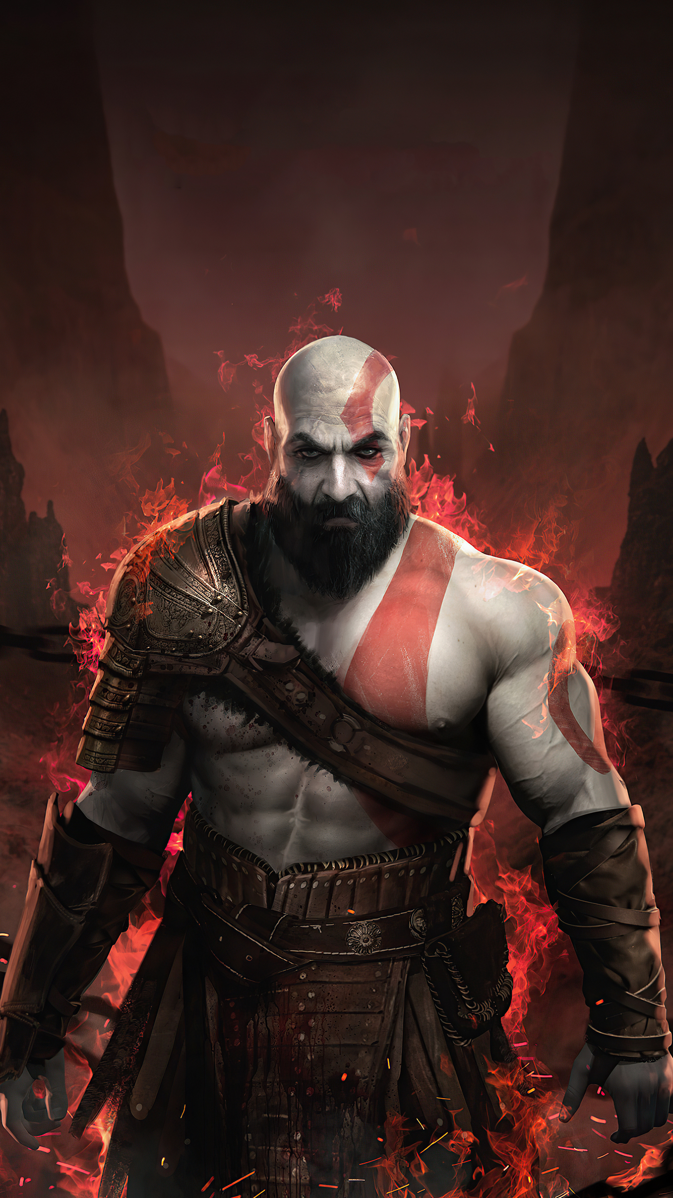 Kratos, God of War 4 2020, HD wallpapers, Sony Xperia showcase, 2160x3840 4K Phone