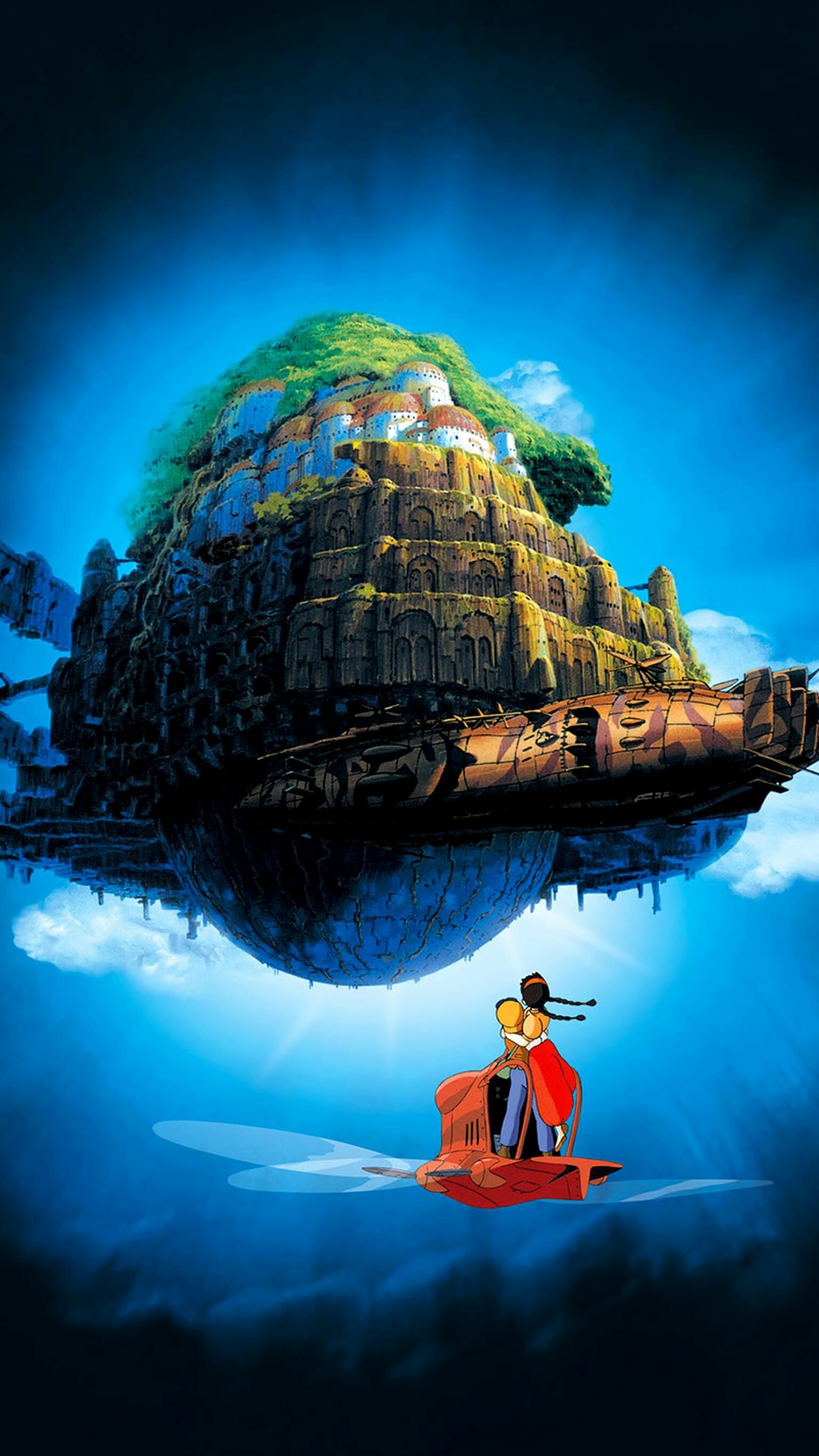 Laputa: Castle in the Sky: A 1986 fantasy action-adventure tale, Inspired by one chapter of Gulliver's Travels. 1540x2740 HD Wallpaper.