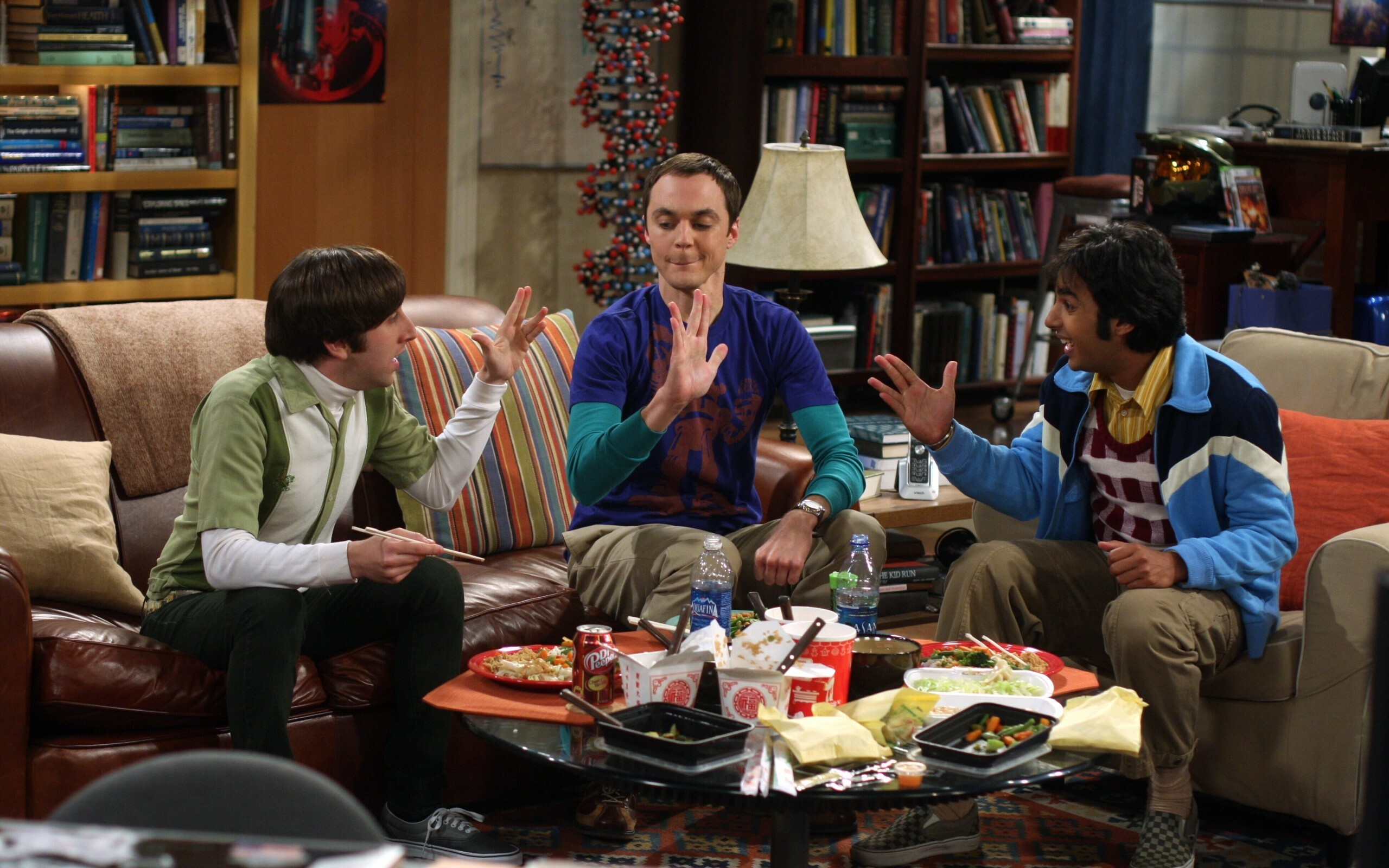 The Big Bang Theory: Howard, Sheldon, Rajesh, Scientists. 2560x1600 HD Wallpaper.