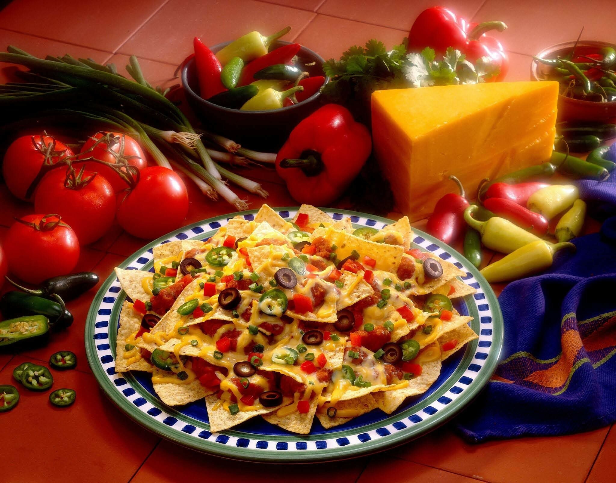 Mexican Fiesta: Celebration of Mexican-American culture, Nachos. 2050x1610 HD Background.