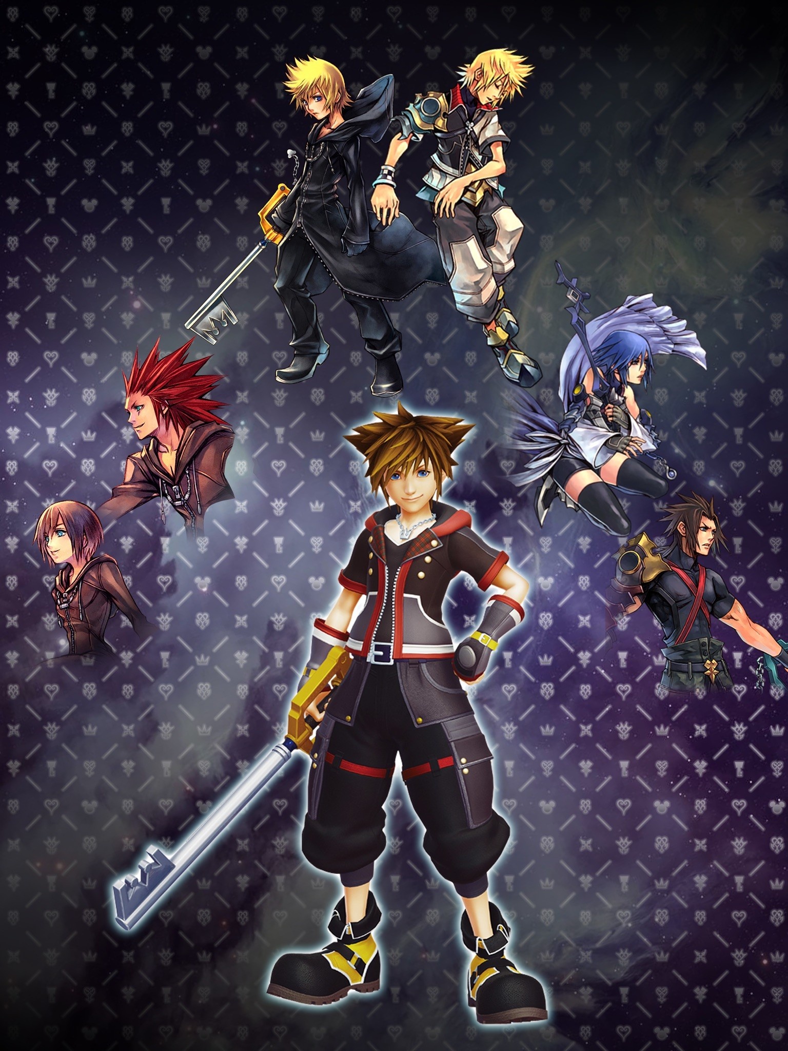 Kingdom Hearts phone wallpaper, Sora and friends, Mobile gaming, Keyblade wielders, 1540x2050 HD Handy