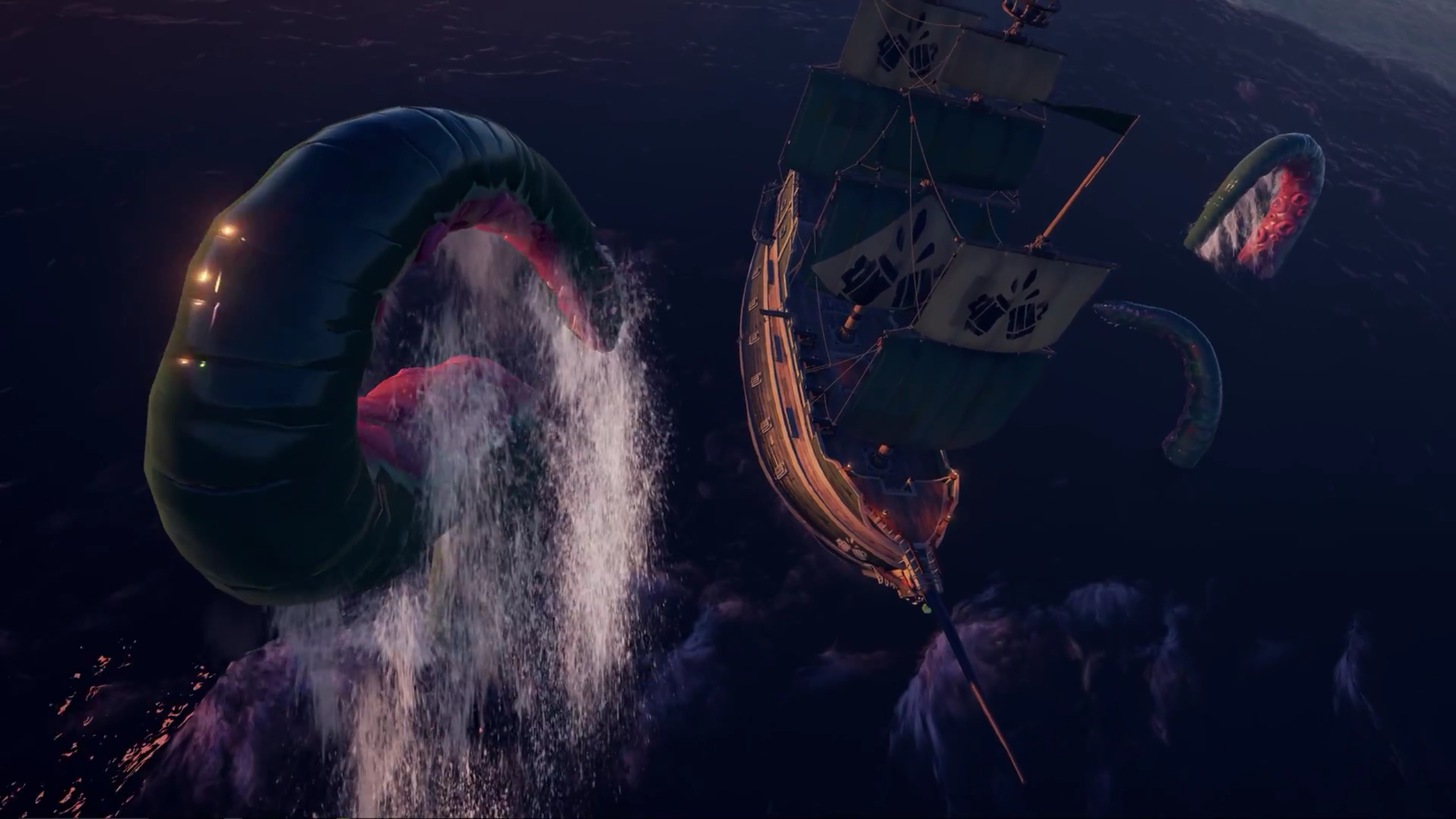 Sea of Thieves Kraken, Adventure game wallpaper, Pirate battles, Mythical sea encounters, 2560x1440 HD Desktop