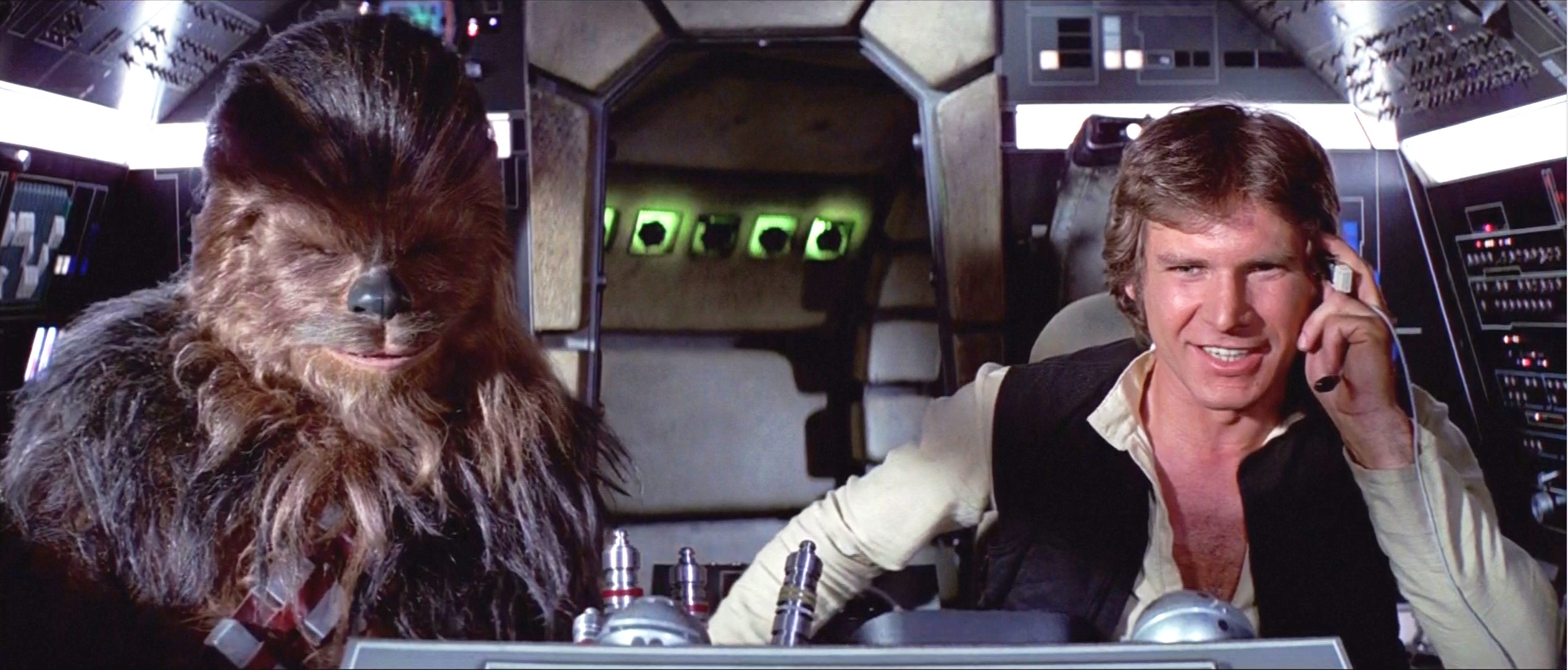 Chewbacca and Han Solo, Harrison Ford, HD wallpaper, Background image, 2540x1090 Dual Screen Desktop