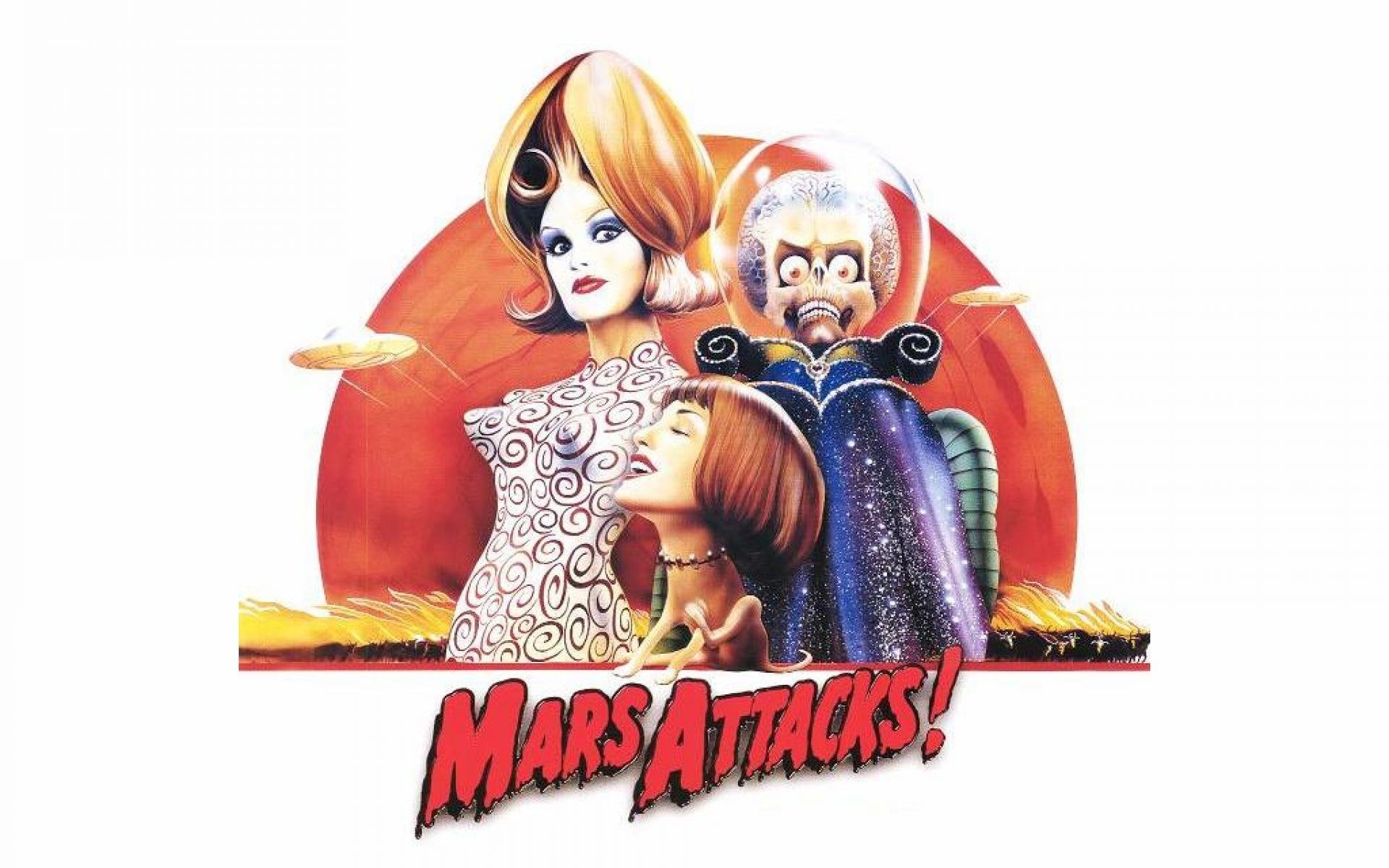 Mars Attacks!, Apocalyptic movie poster, Alien invasion, Tim Burton film, 1920x1200 HD Desktop