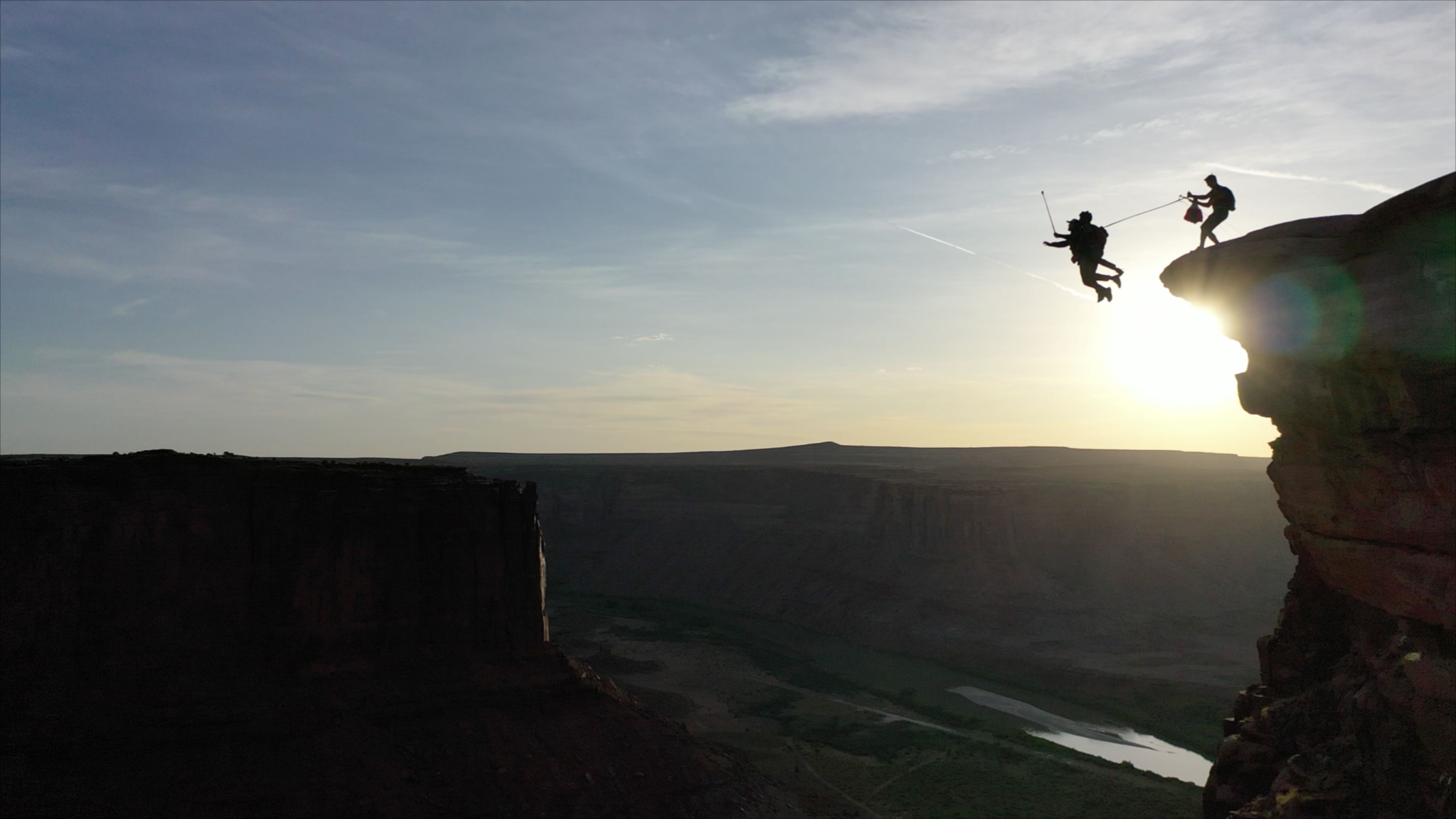 BASE Jumping: Jumping from a cliff, Tandem jumping, Extreme sport. 3840x2160 4K Wallpaper.