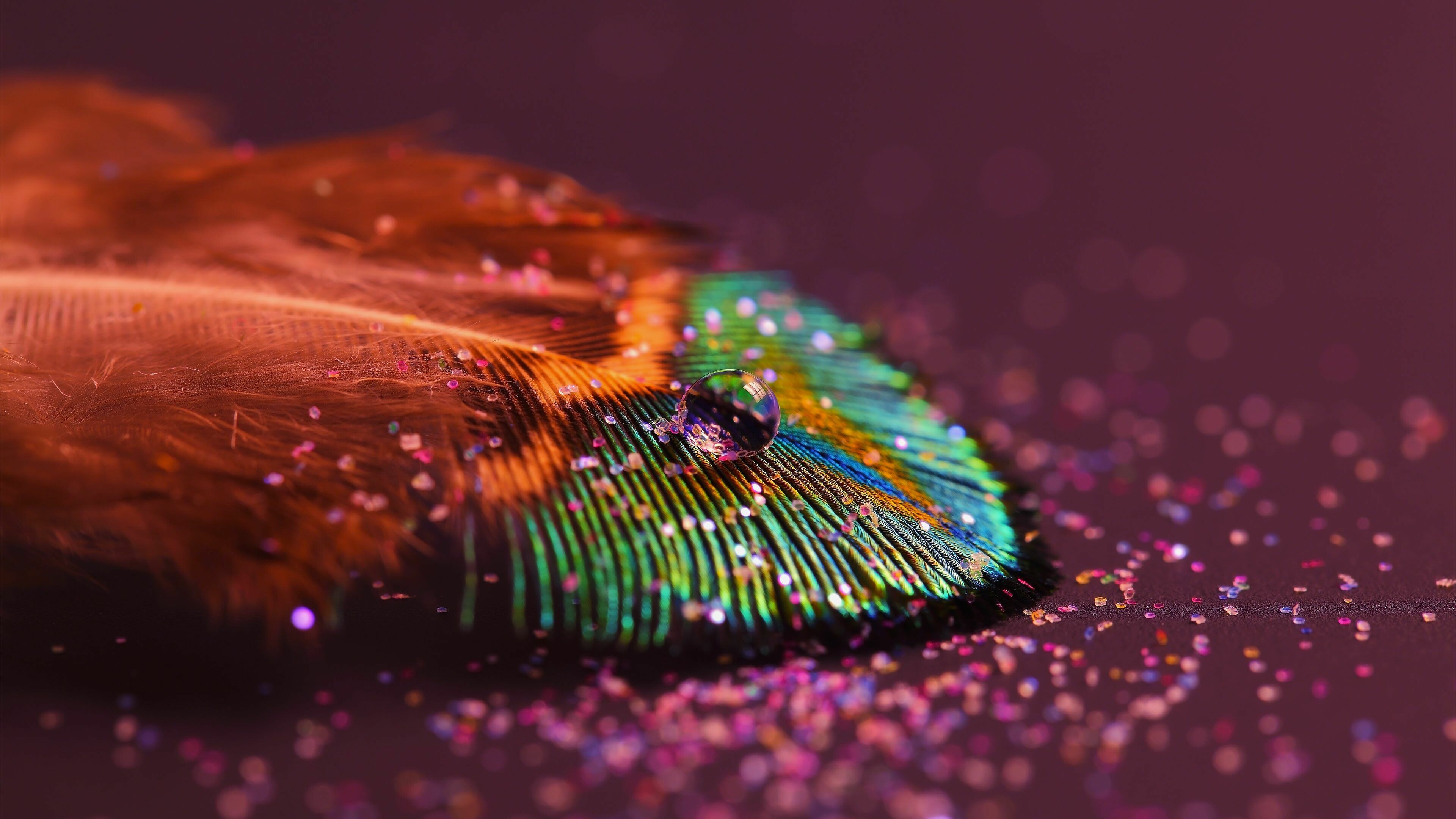 Sparkle: Glitter, A type of shiny material made of tiny pieces of shiny metal or plastic. 3840x2160 4K Wallpaper.