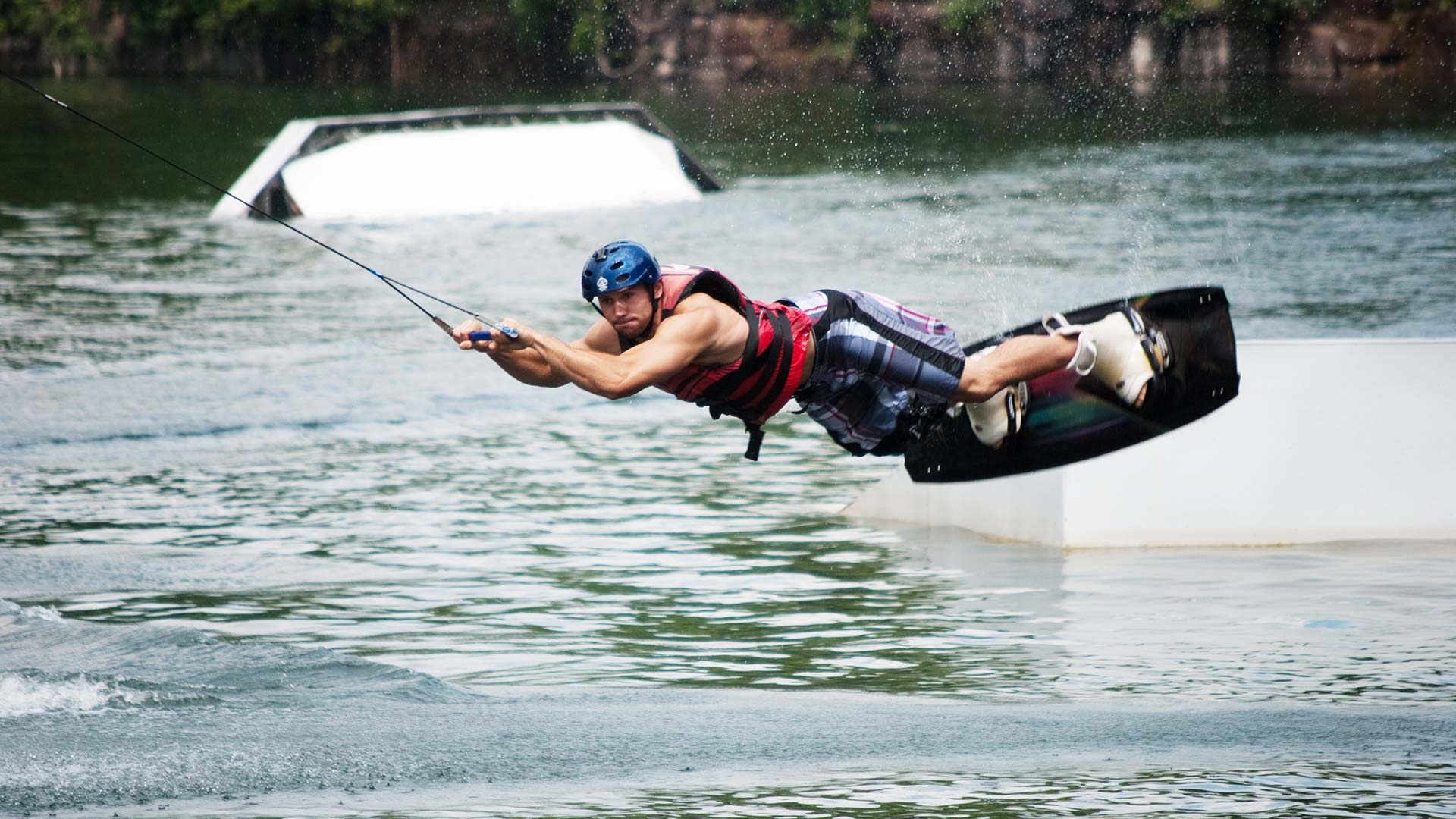 Wakeboarding at Brownstone Park, Cable wakeboarding fun, Exciting water park, Thrilling rides, 1920x1080 Full HD Desktop