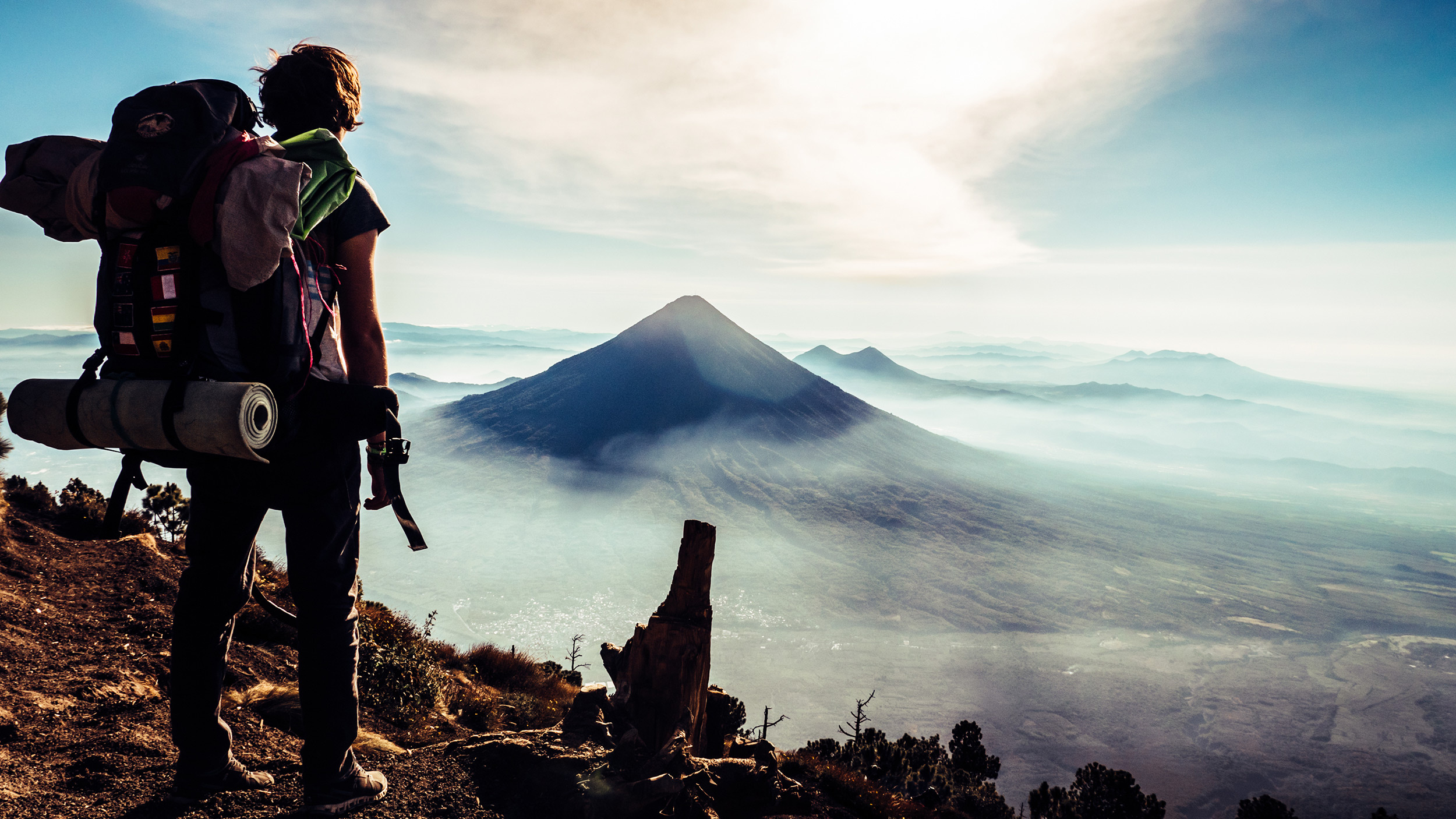 Backpacking: An extended journey to a volcano in Guatemala, Mountain hiking. 2500x1410 HD Wallpaper.