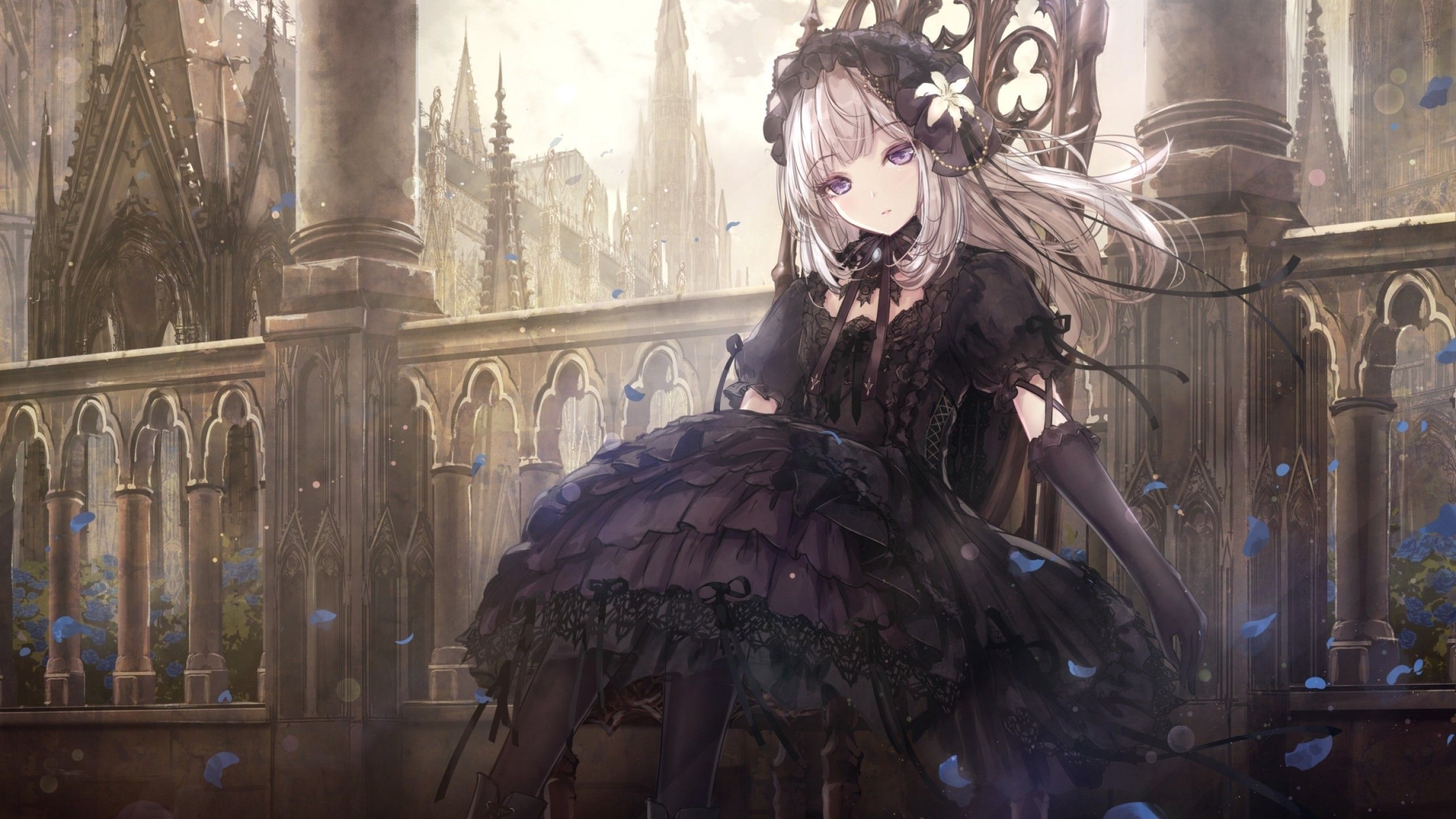 Goth: Dark anime, Gothic Lolita, Ghastly fashion and style, Temple. 2560x1440 HD Wallpaper.