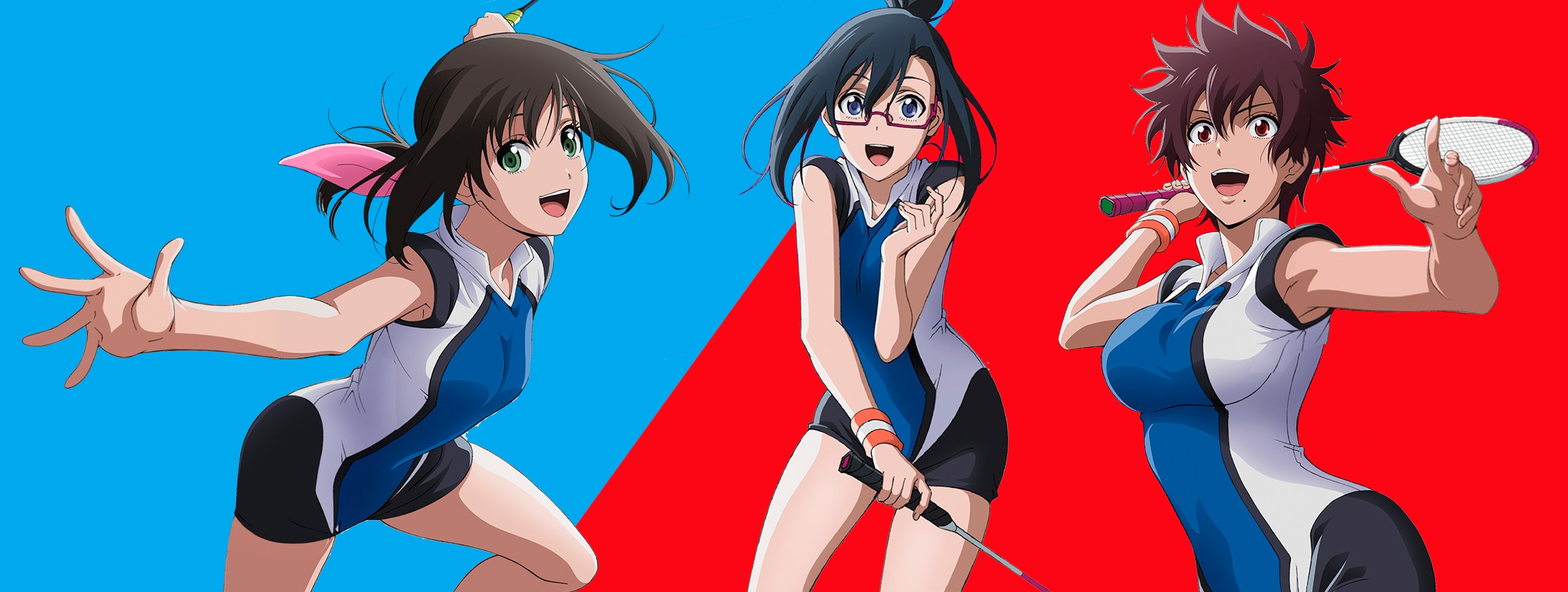 Hanebado! (Anime): Japanese sports manga series by Kosuke Hamada. 3700x1400 Dual Screen Wallpaper.