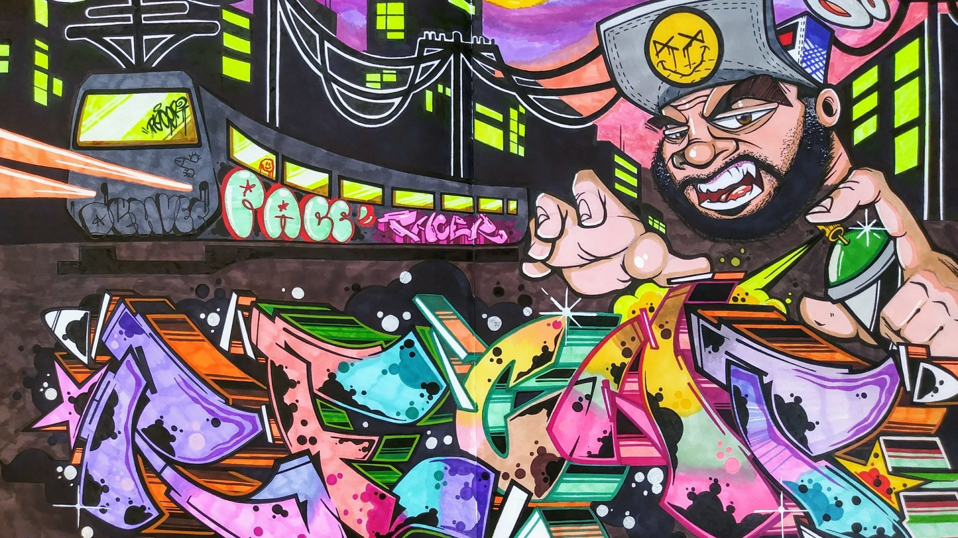Hip-hop Graffiti, Pacer graffiti artists, Mural art, Street culture, 1920x1080 Full HD Desktop