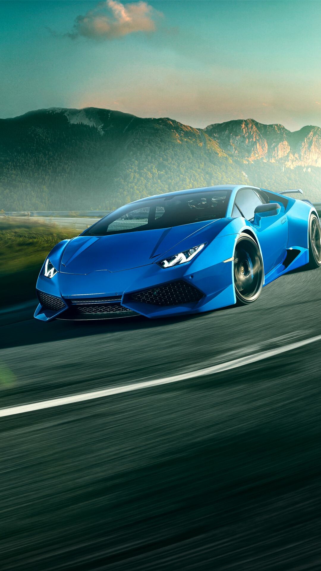 Lamborghini: The Huracan LP610-4 made its worldwide debut at the 2014 Geneva Motor Show. 1080x1920 Full HD Background.