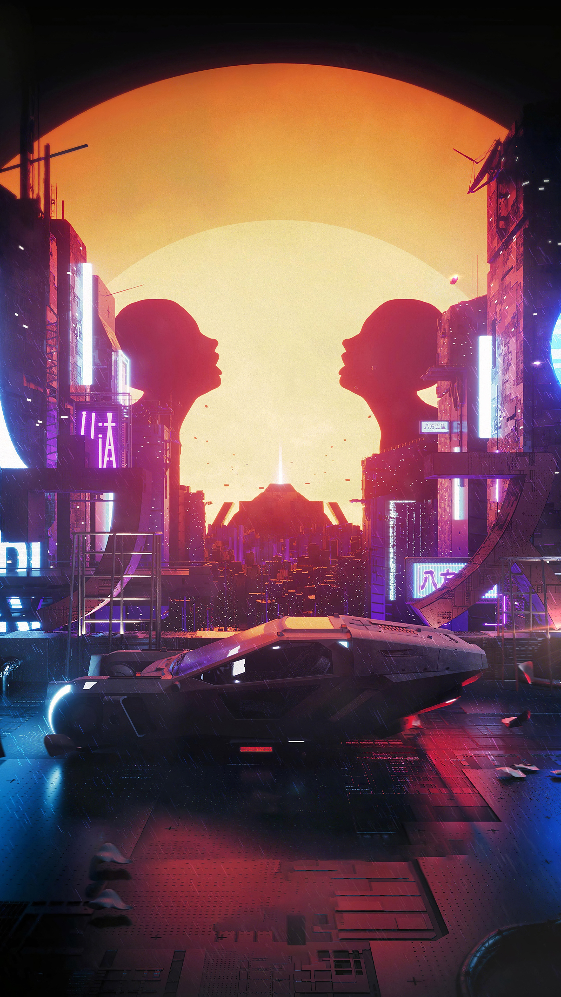 Blade Runner 2049 sci-fi car, 4K Sony Xperia wallpapers, HD images, 2160x3840 4K Handy