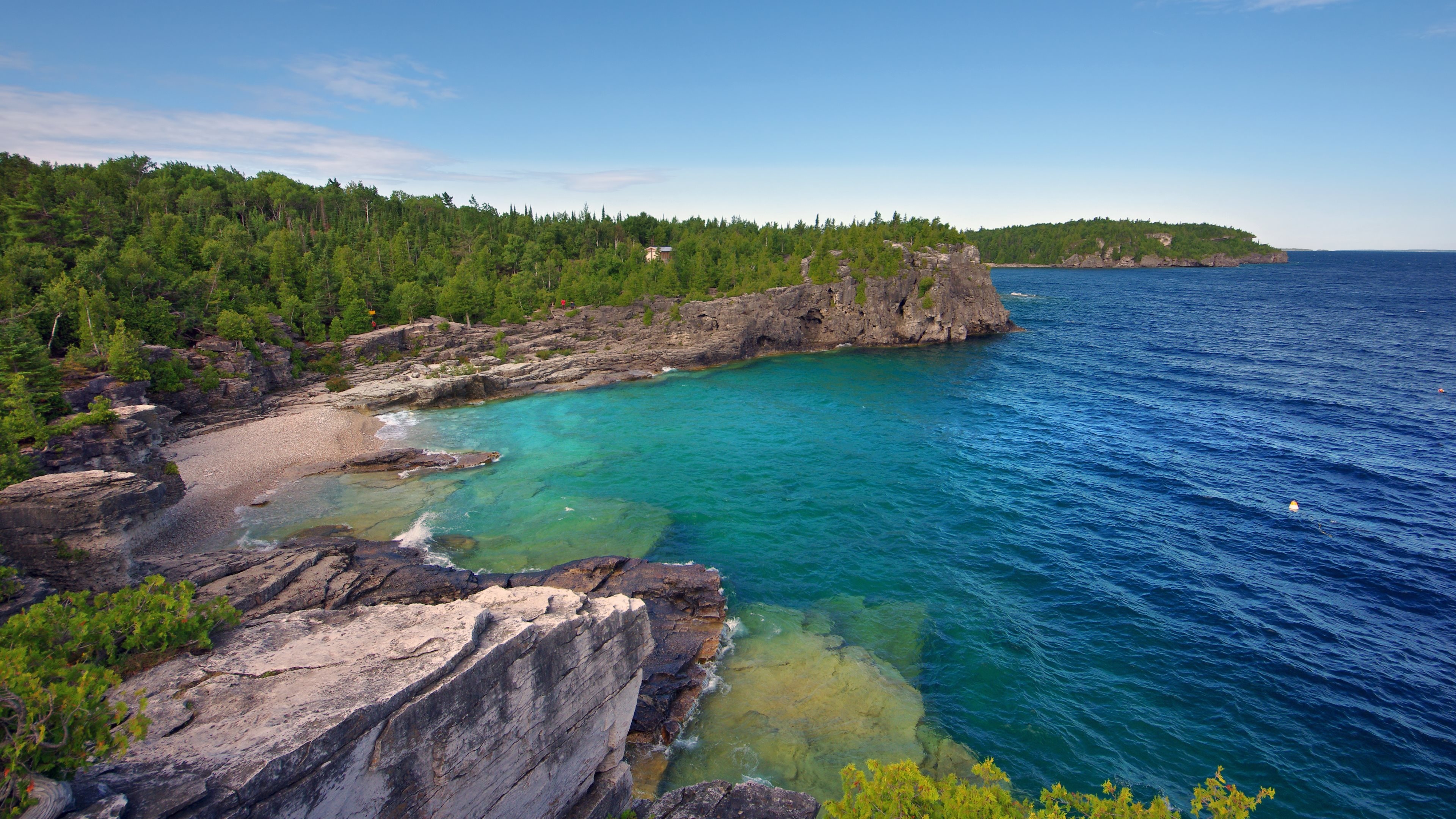 Seascape: Bruce Peninsula National Park, The Niagara Escarpment, Ontario, Canada. 3840x2160 4K Wallpaper.