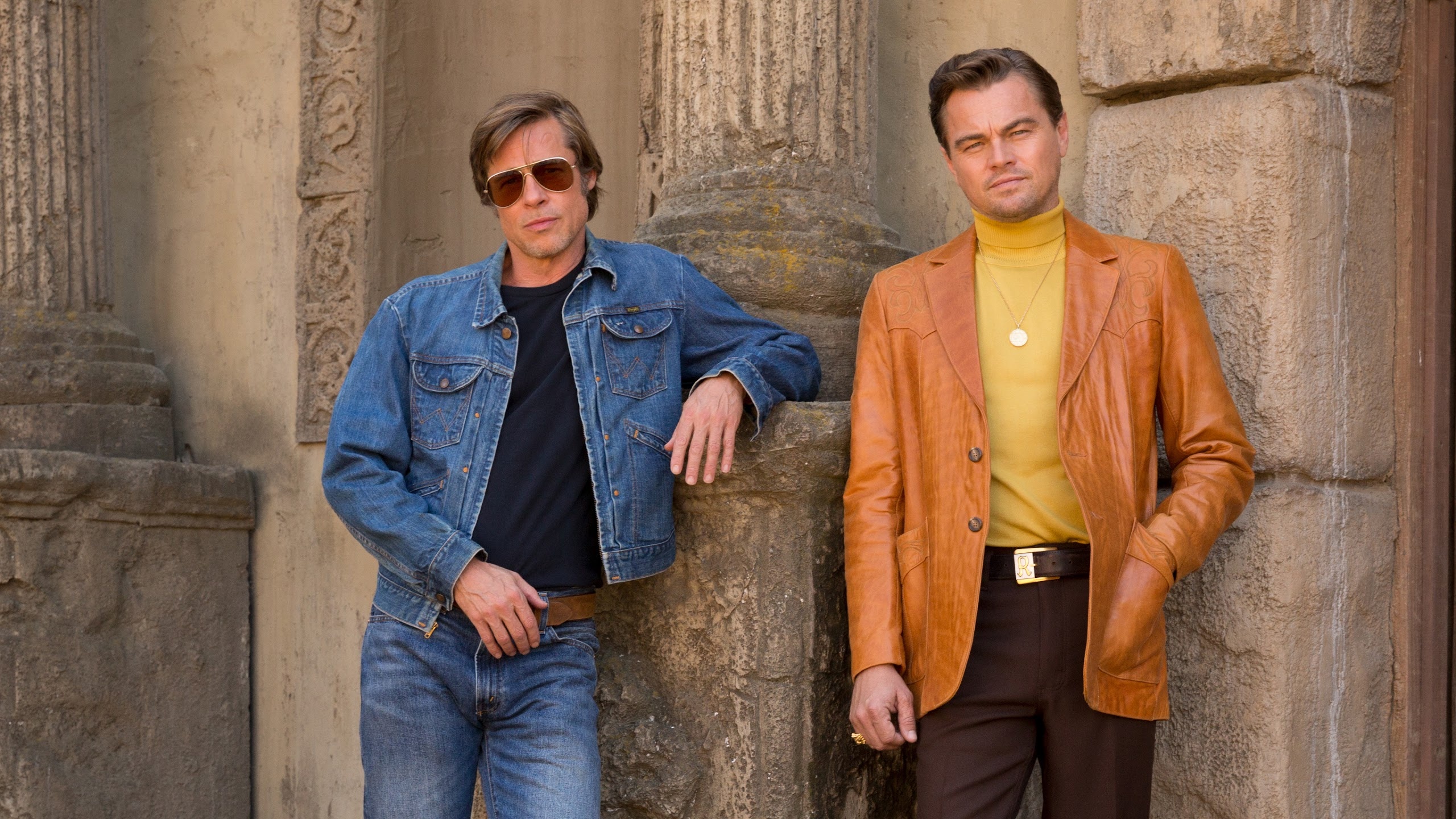 Once Upon a Time in Hollywood, Brad Pitt and Leonardo DiCaprio, PC Desktop Wallpaper, 2560x1440 HD Desktop