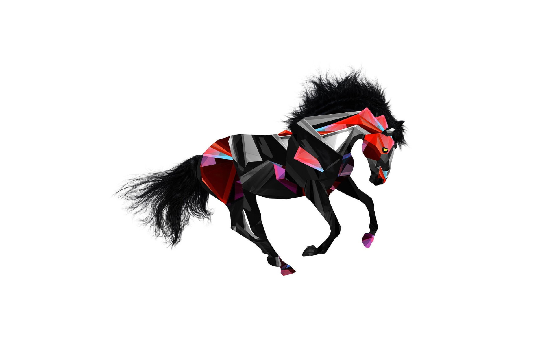 Black and red horse wallpaper, Illustrative animal art, Striking animal design, Bold animal representation, 1920x1200 HD Desktop