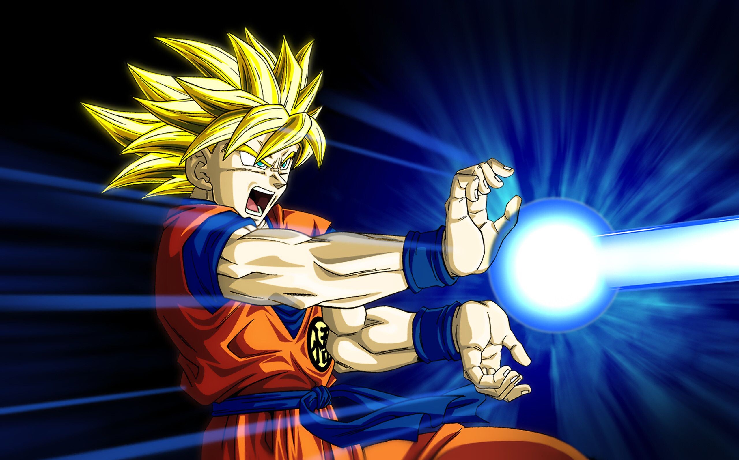 Goku Kamehameha: The most widely used finishing attack in the Dragon Ball series, Goku's signature technique. 2560x1600 HD Background.