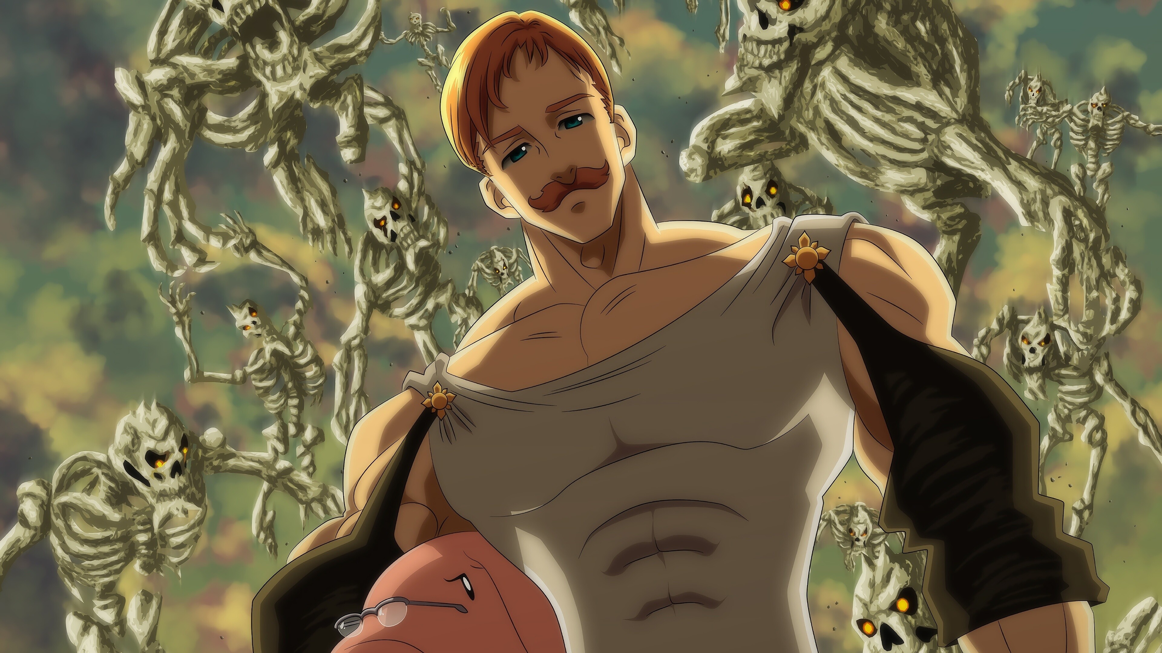 The Seven Deadly Sins: Escanor, the Lion's Sin of Pride, the former second prince of the Kingdom of Castellio. 3840x2160 4K Background.