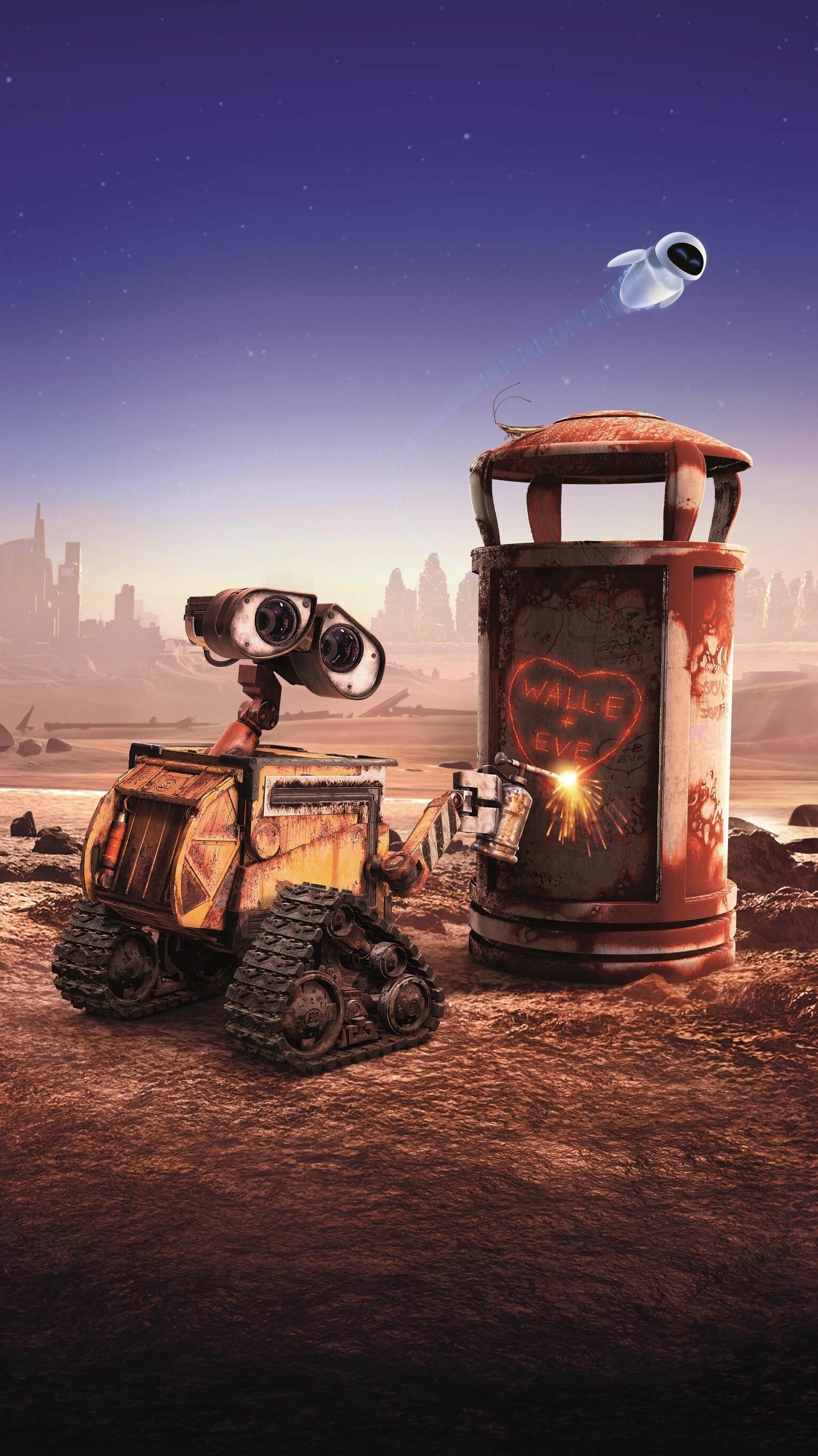 WALL·E: It won the 2008 Golden Globe Award for Best Animated Feature Film. 1540x2740 HD Background.