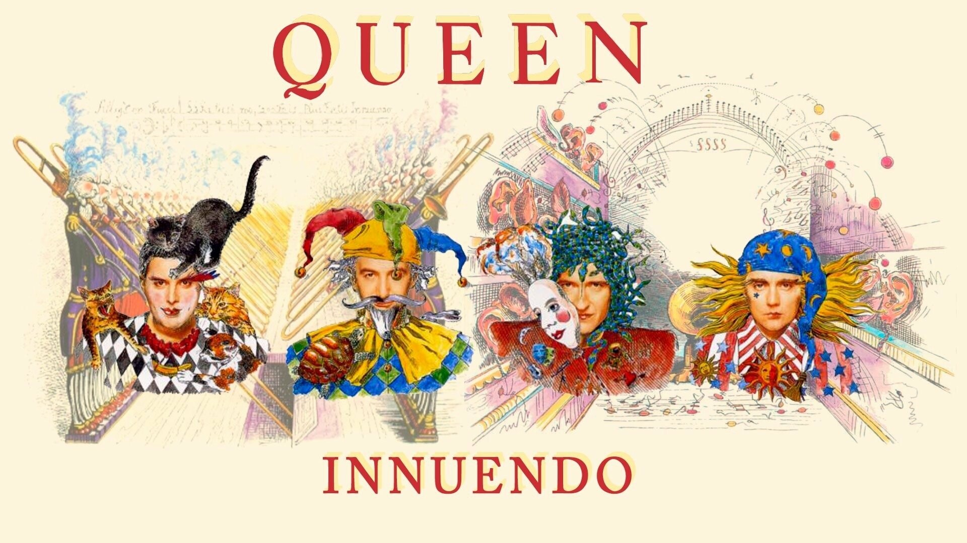Queen: Innuendo, The fourteenth studio album, Released on 4 February 1991. 1920x1080 Full HD Wallpaper.