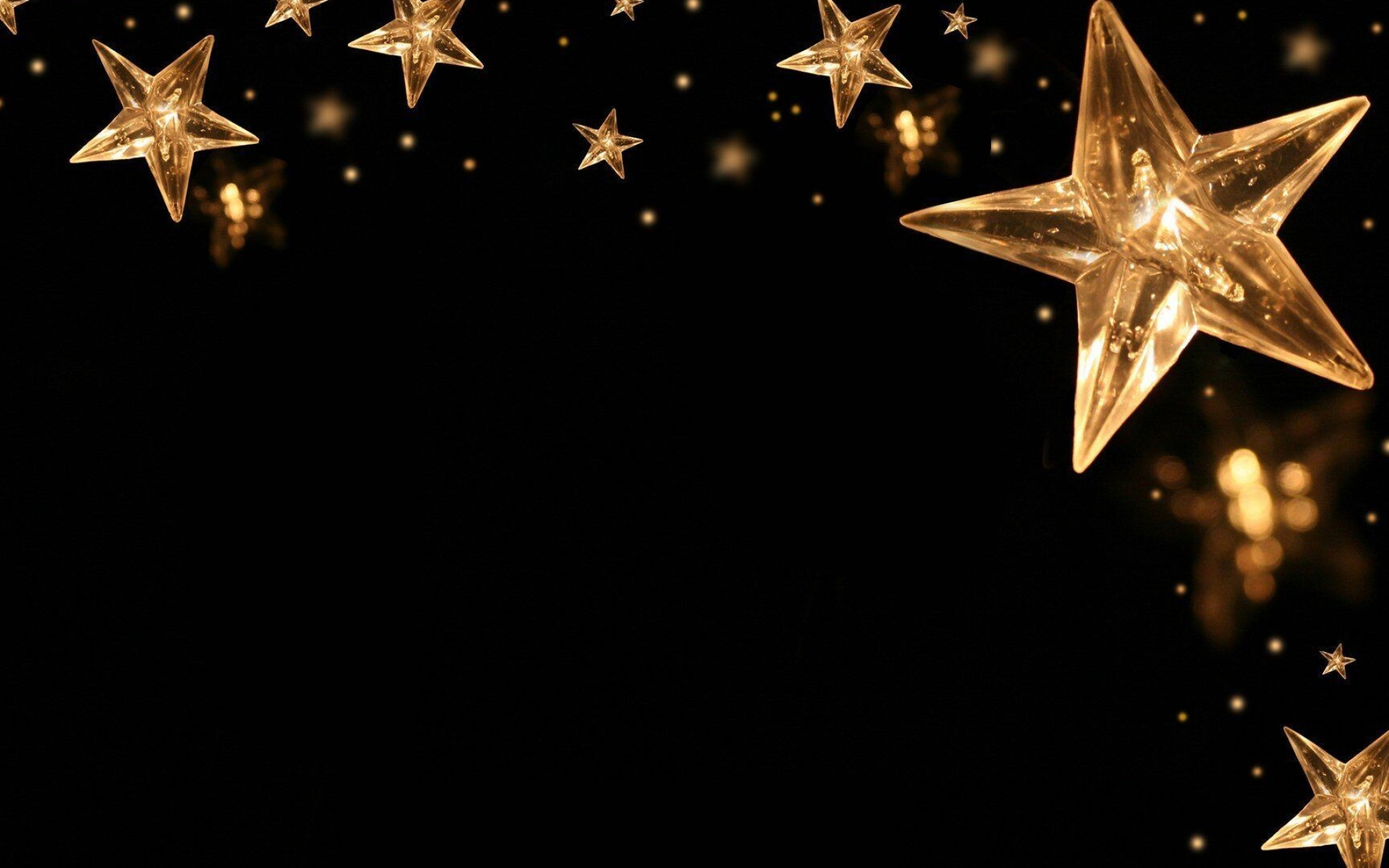 Gold Star: The clear glass stars, Xmas's lights and lamps, Garden decorative lights. 1920x1200 HD Background.