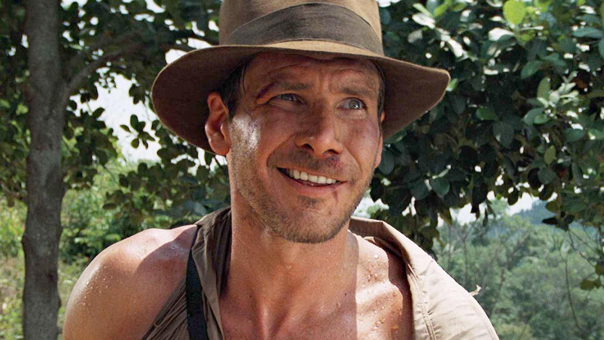 Harrison Ford (Indiana Jones): Reprising his iconic role in the Dial of Destiny, which is slated to be the final ever installment. 1920x1080 Full HD Background.
