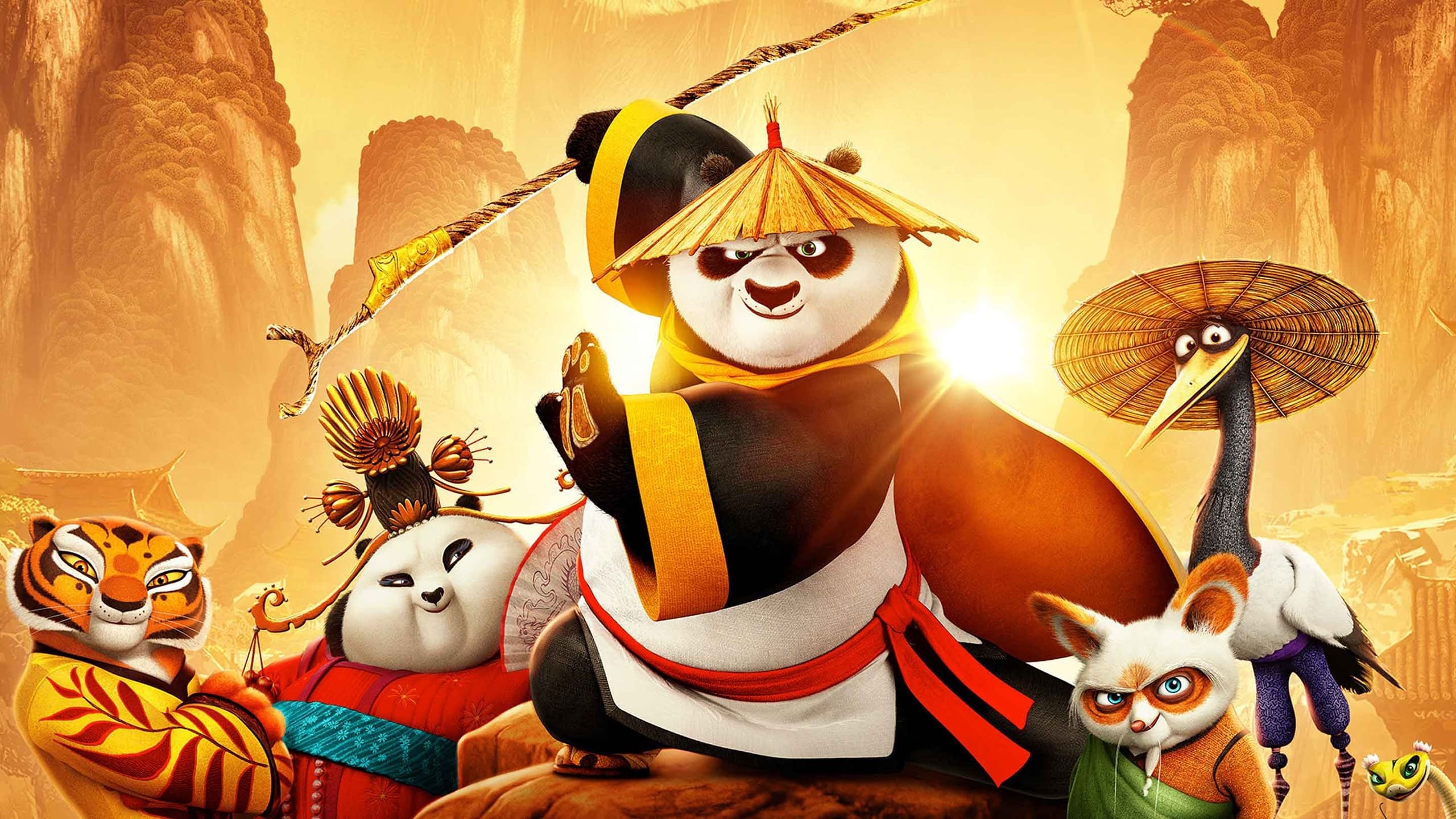 Kung Fu Panda 3, Action-packed sequel, Masterful martial arts, Enchanting visuals, 2560x1440 HD Desktop