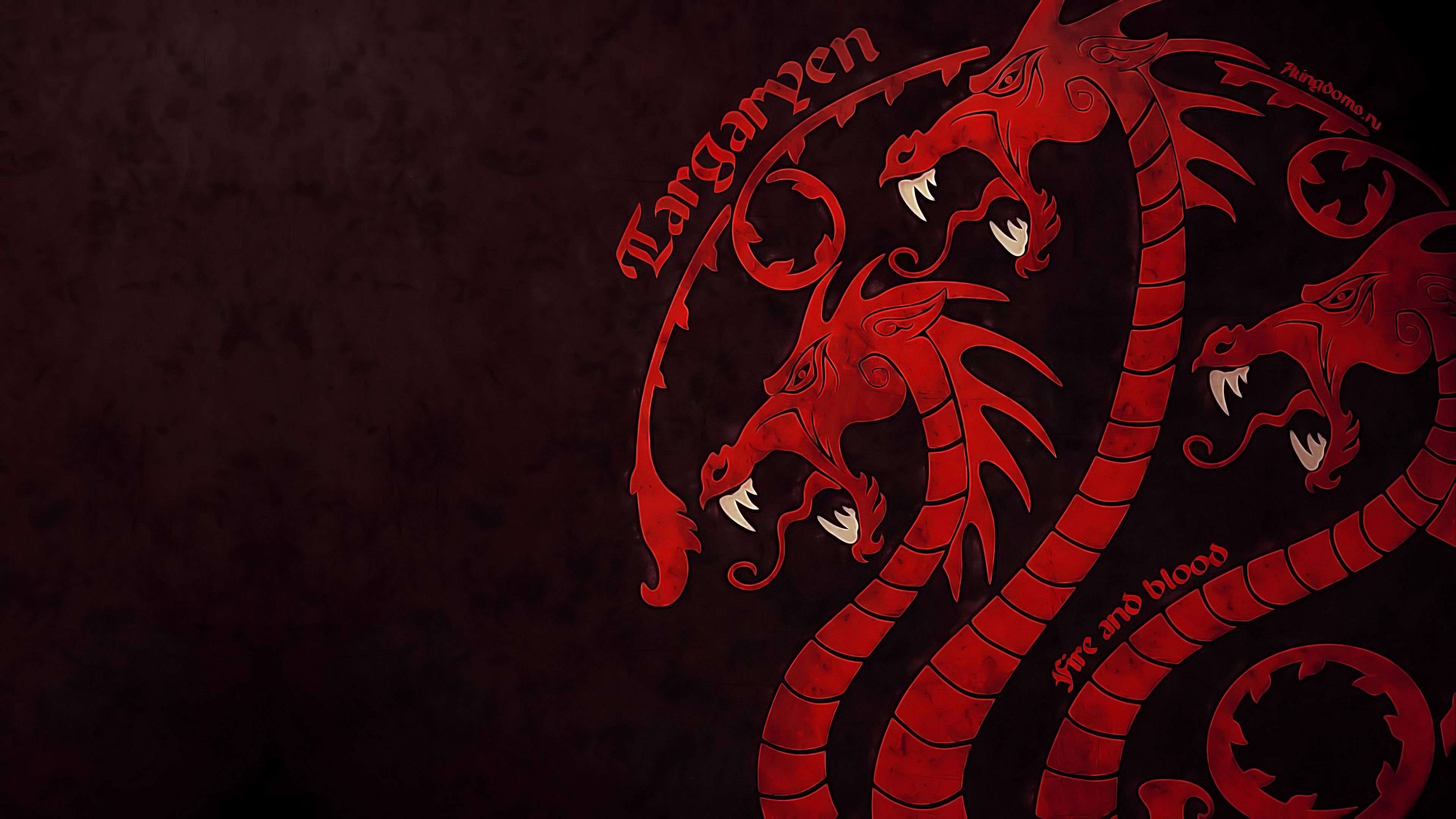 House Targaryen, Fiery backgrounds, Targaryen royalty, Iconic emblem, 3840x2160 4K Desktop